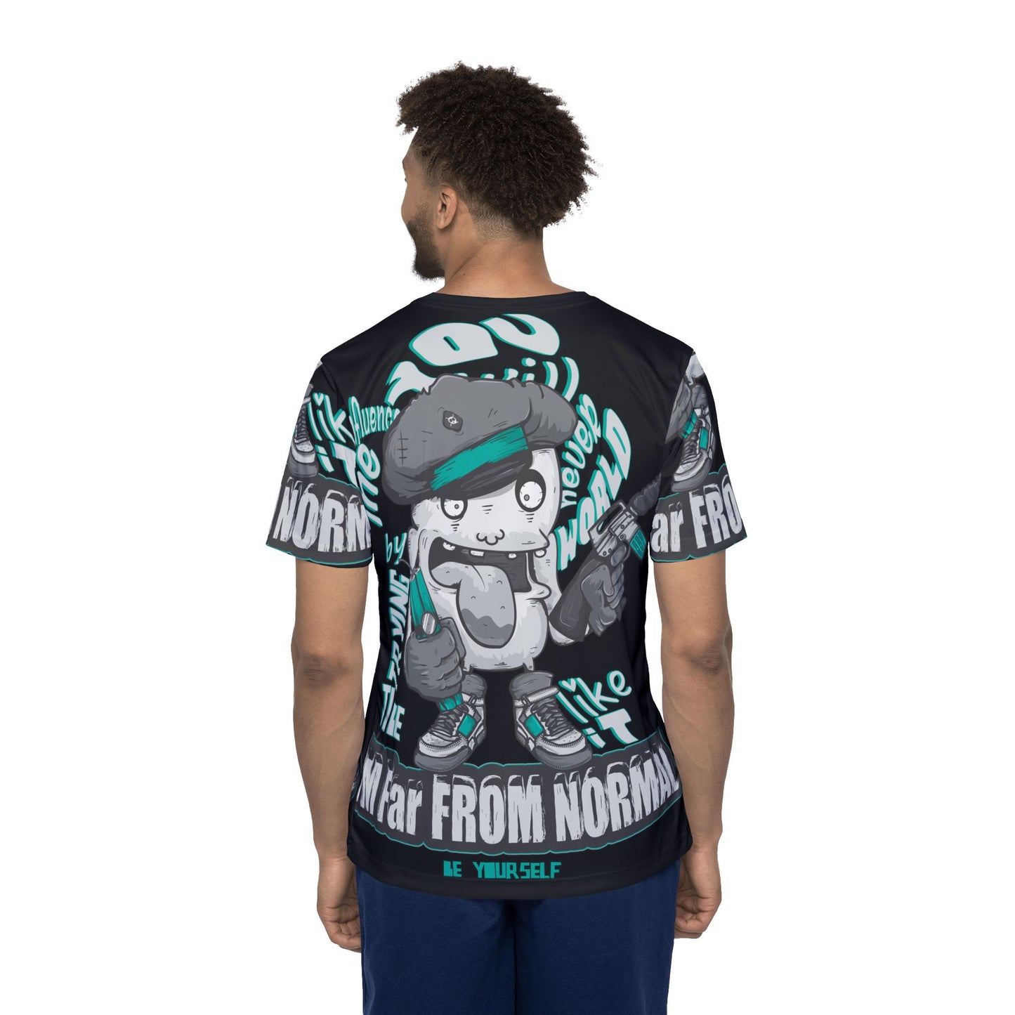 Be18 Fun Graphic T-Shirt, Art Design Poly Shirt, All Over Print Graphic Tee, Funny Print T-Shirt, Funny Cartoon Tee