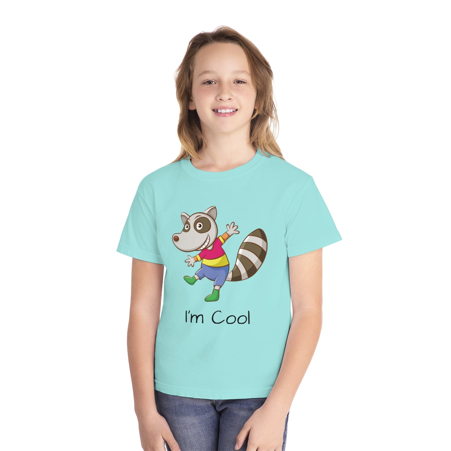 Youth Tee Shirt with Cool Raccoon