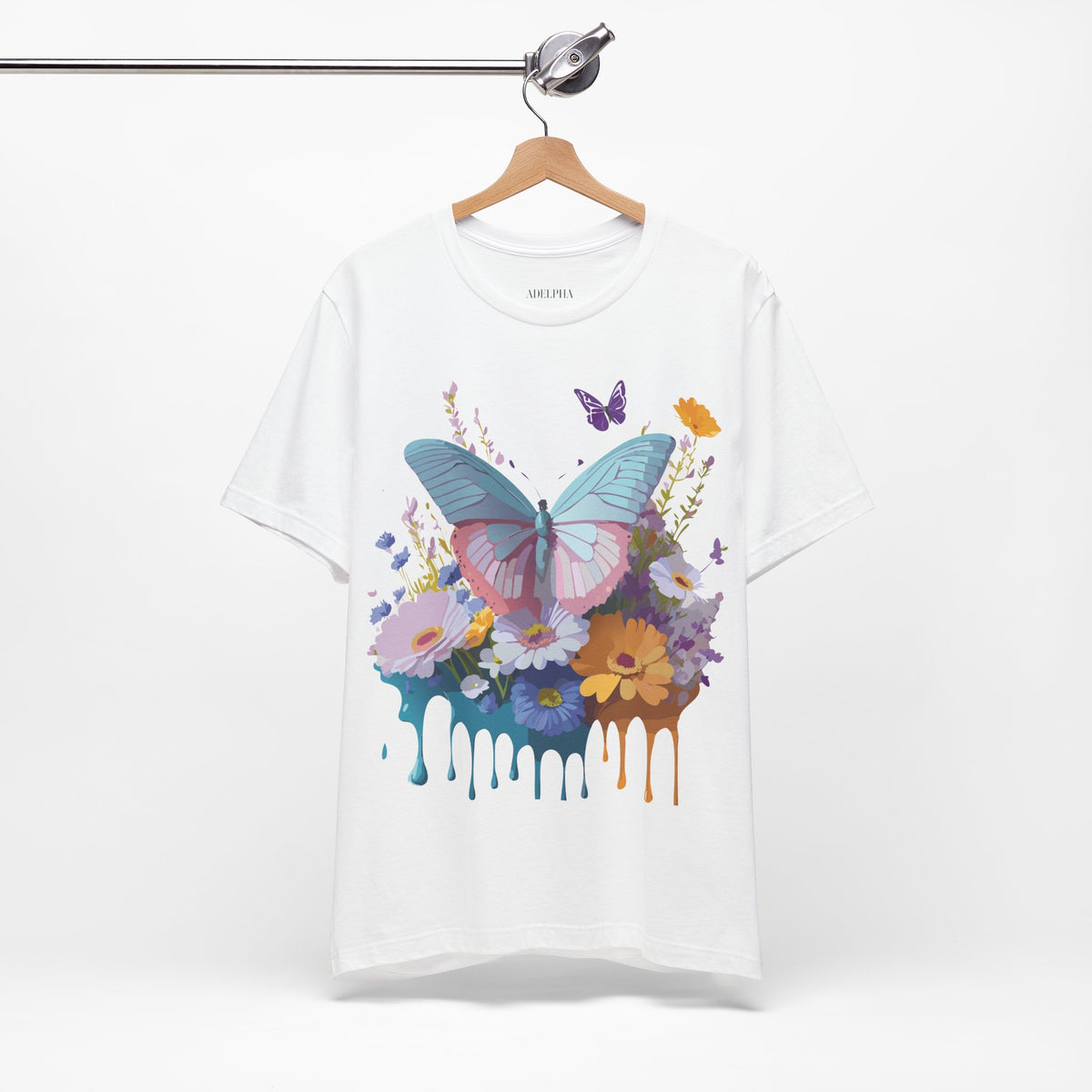 Butterfly Graphic Unisex Cotton Bella+Canvas Tee with Art Design n37
