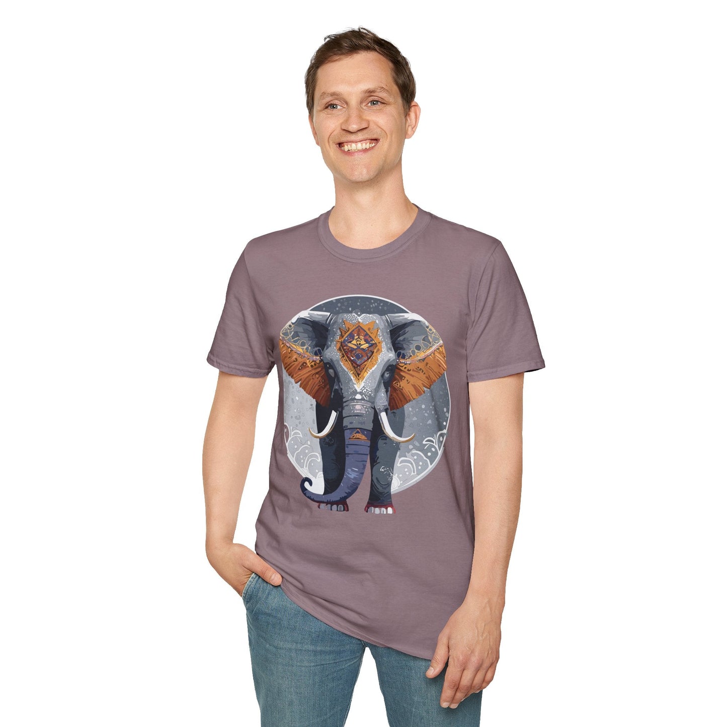 Elephant T Shirt Unisex Short Sleeve Tee SoftStyle Gildan 64000 One Hundred Percent Cotton