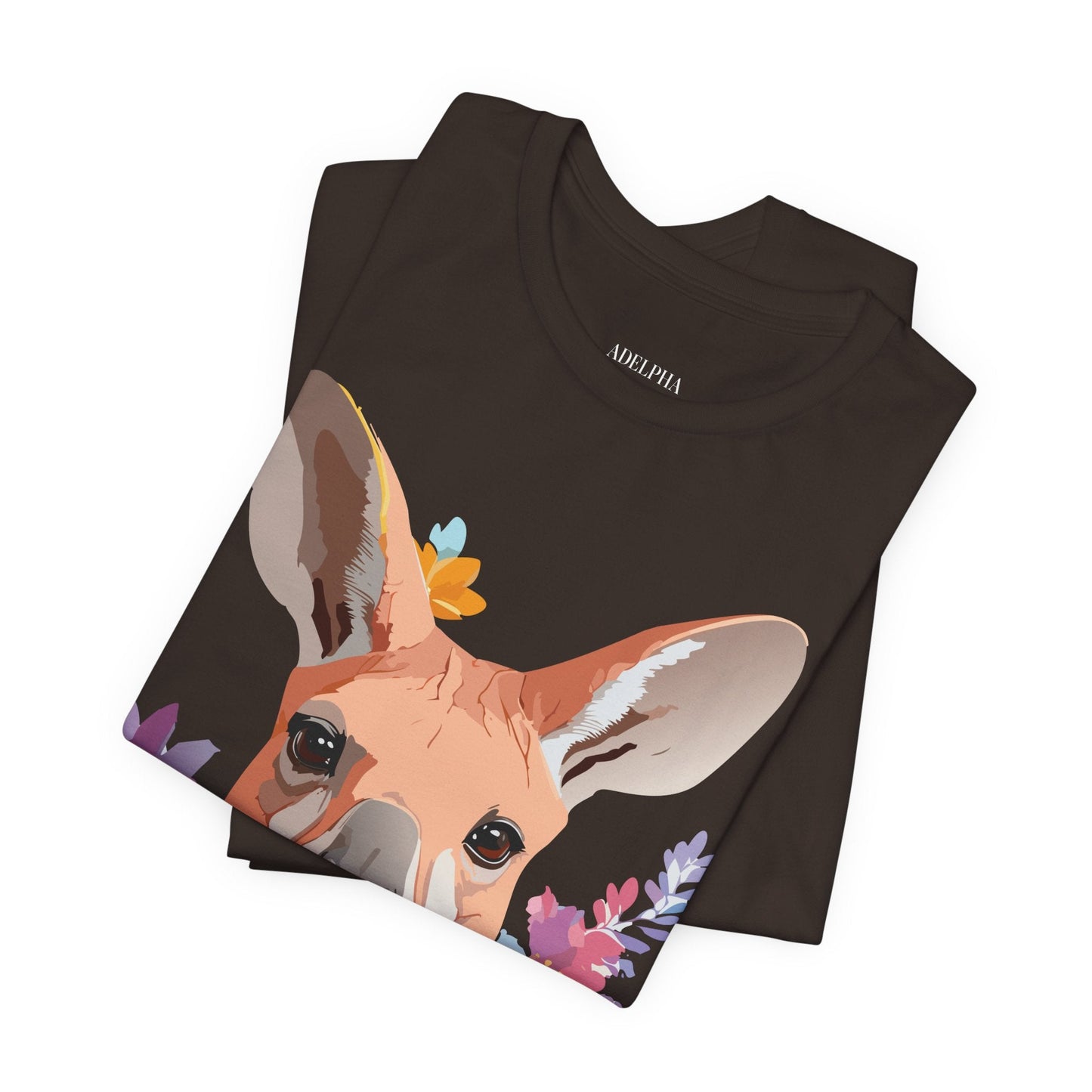 Adelpha Unisex Graphic Tee Kangaroo Art Design Short Sleeve Shirt Premium Vintage Inspired Comfort