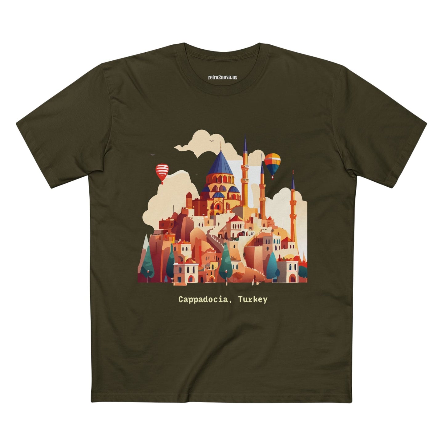 Travel Shirt Cappadocia Unisex Premium Cotton Tee With Original Art Design TT5 Art Collection
