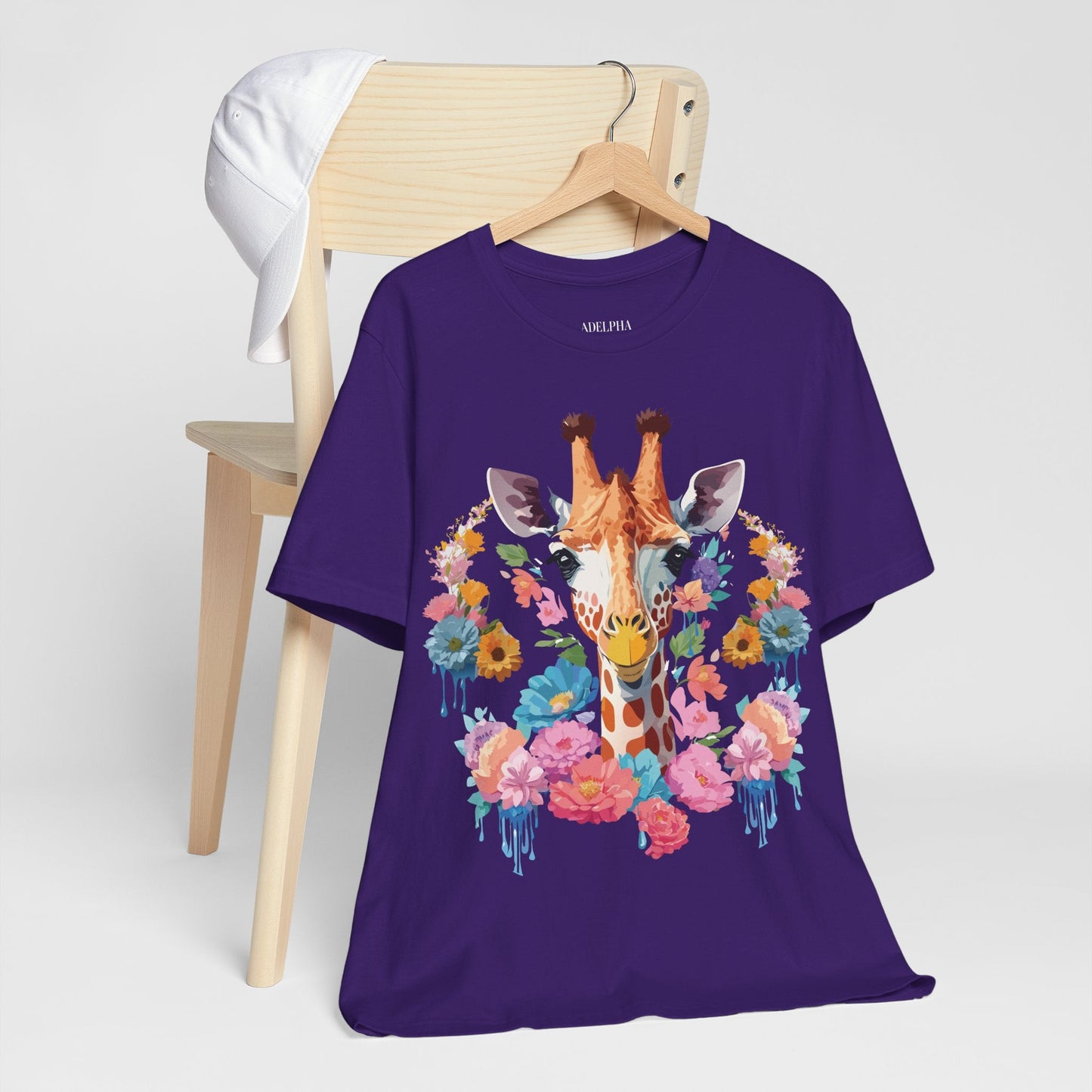 Giraffe Graphic Unisex 100 Cotton Vintage Animal Art T-Shirt 1