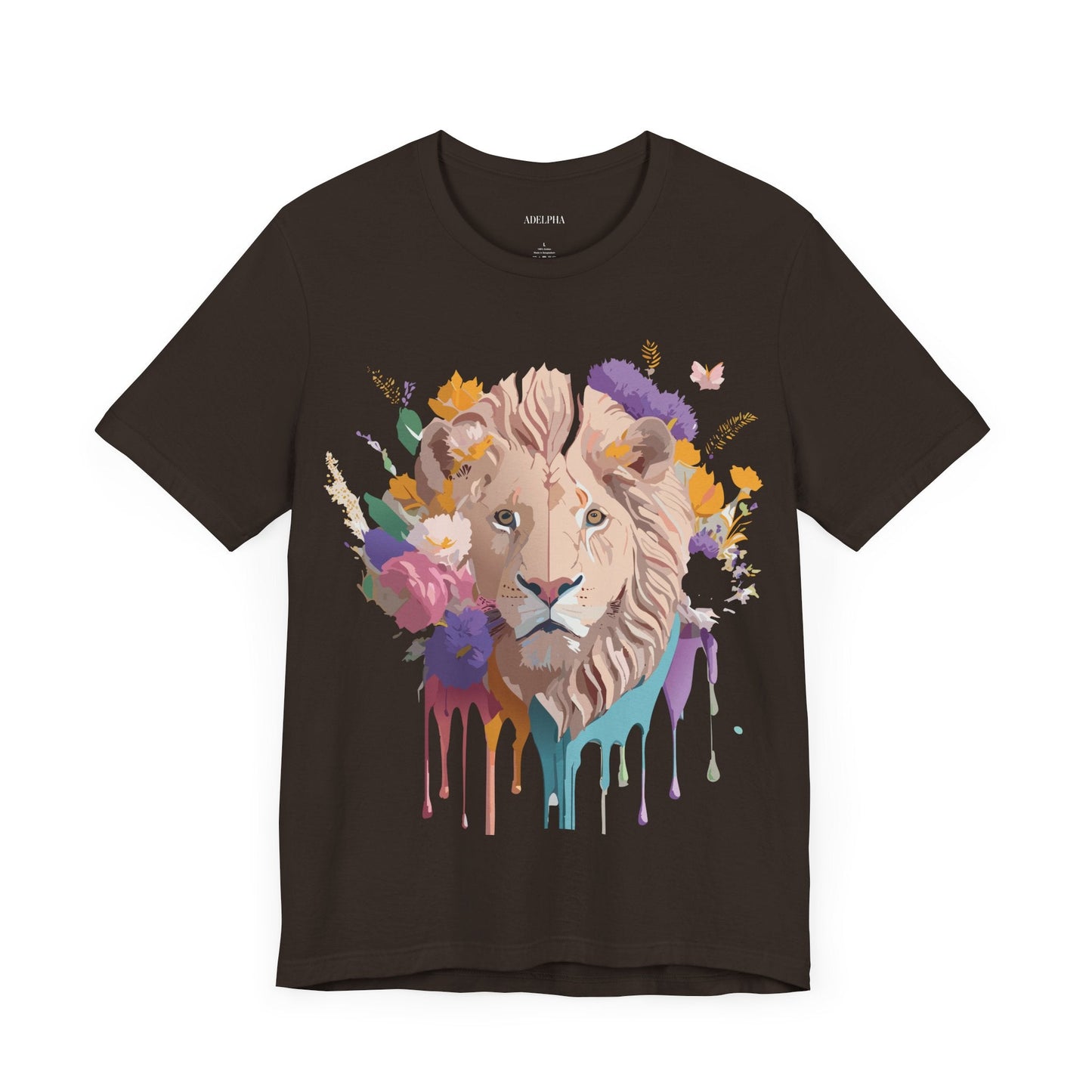 Lion Shirt Graphic Tee Unisex Short Sleeve Vintage Inspired Artwork Adelpha Premium Quality