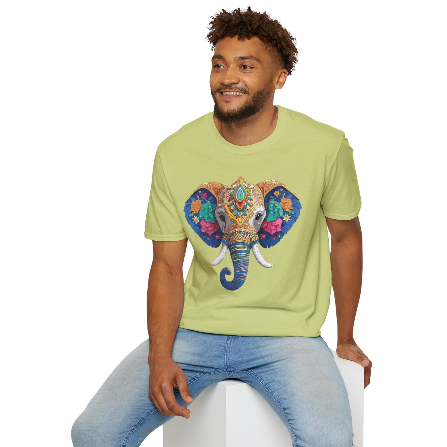 Elephant T Shirt Unisex Gildan Softstyle 64000 100 Percent Cotton Graphic Animal Tee