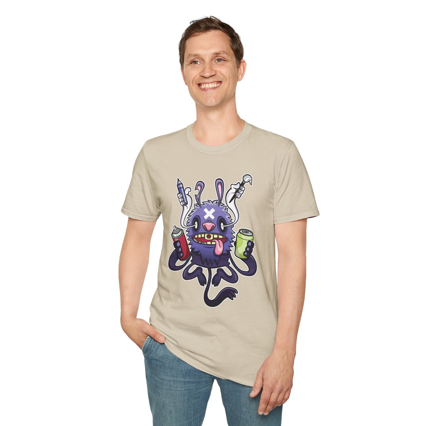 Cartoon T Shirt Animation T Shirt Funny Tee Shirt Unisex Softstyle Gildan 64000 Art Design