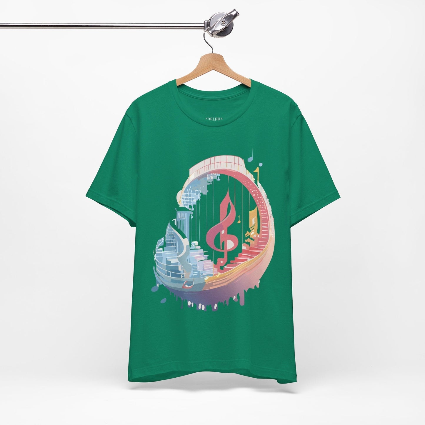 Music Graphic Unisex 100 Cotton Vintage Art with Musical Elements Tee 33
