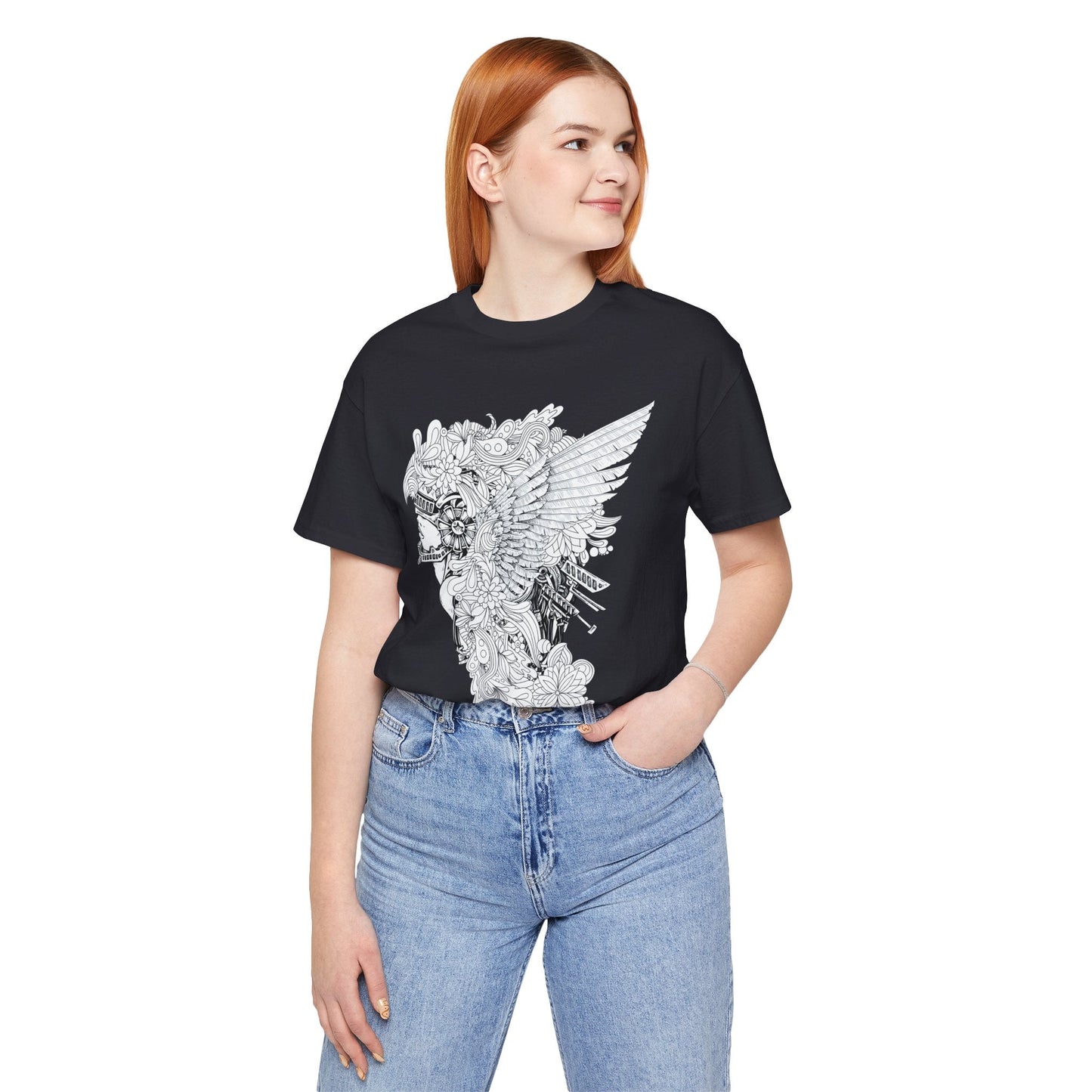 Eagle Illustration Graphic Unisex Cotton T-Shirt r26