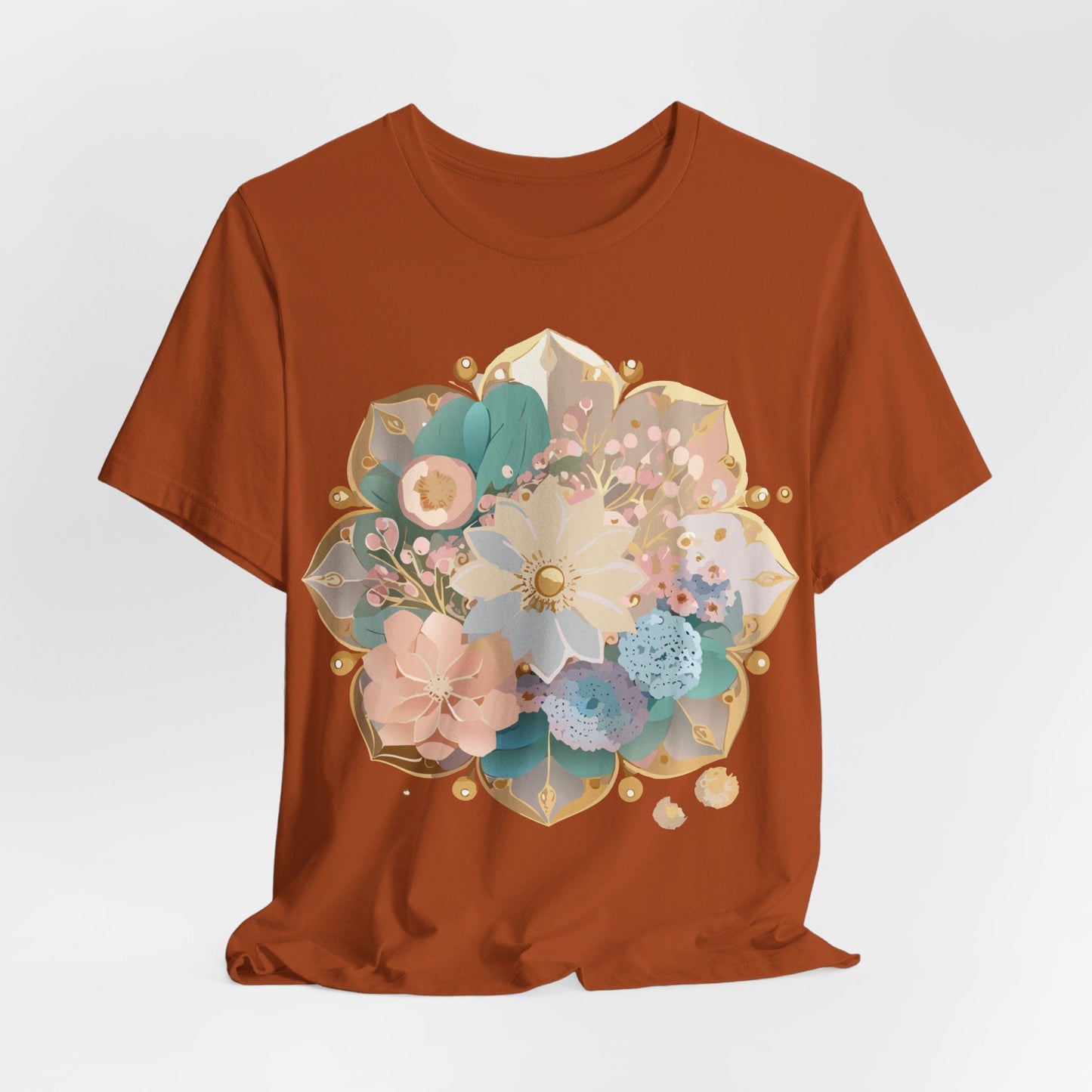 Mandala Graphic Unisex 100 Cotton Vintage Floral Artwork Tee 14