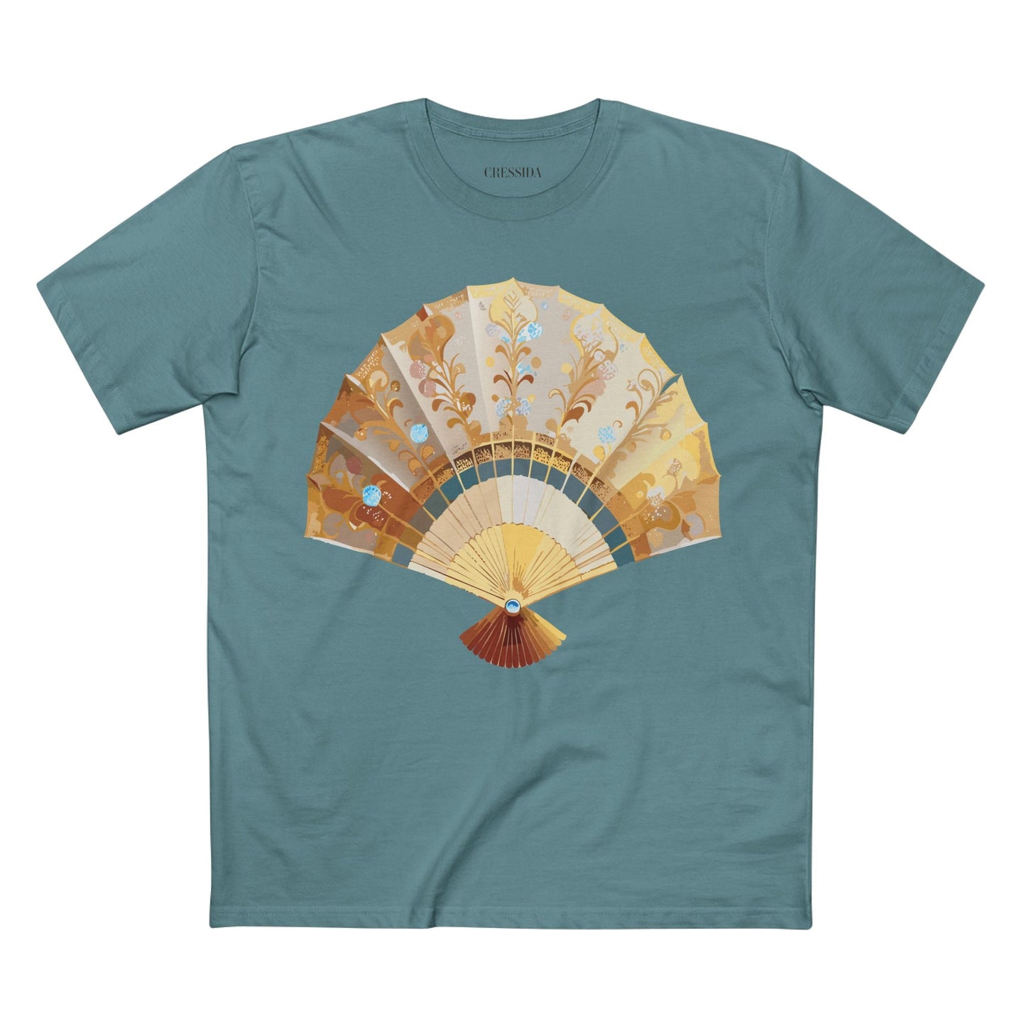Antique Fan Graphic Design T-Shirt Unisex 100 Cotton Floral Carnival Artwork Tee 21