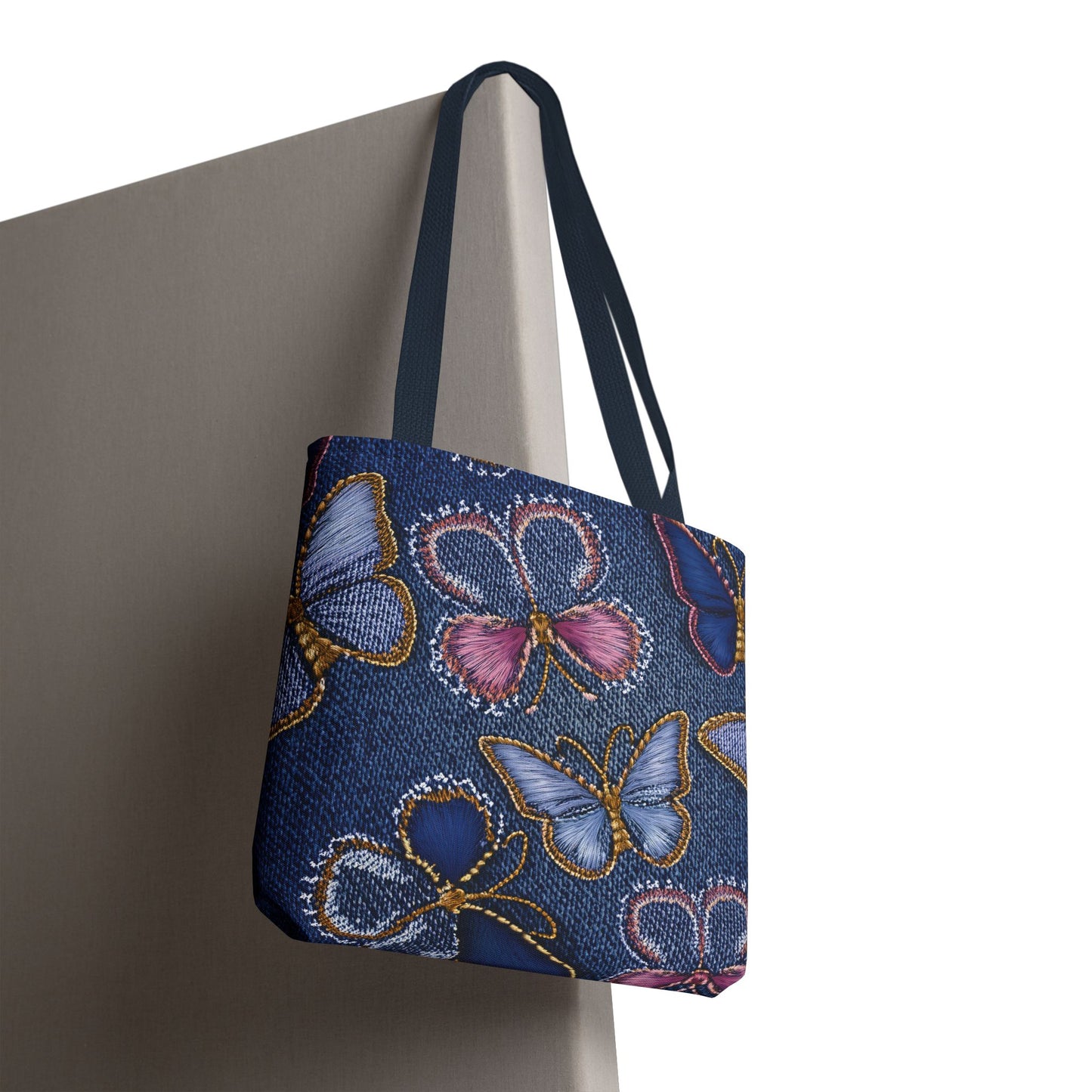 Denim Fabric Imitation Print Unisex Canvas Bag Poly Spun 3 Sizes Tote Bag 179