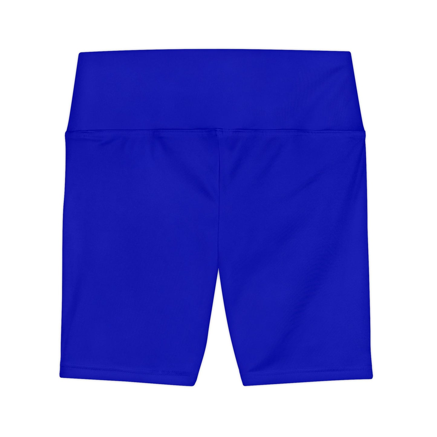 True Azure Blue Women's Workout Shorts — Solid High-Waist Biker Shorts for Exercise & Everyday Wear