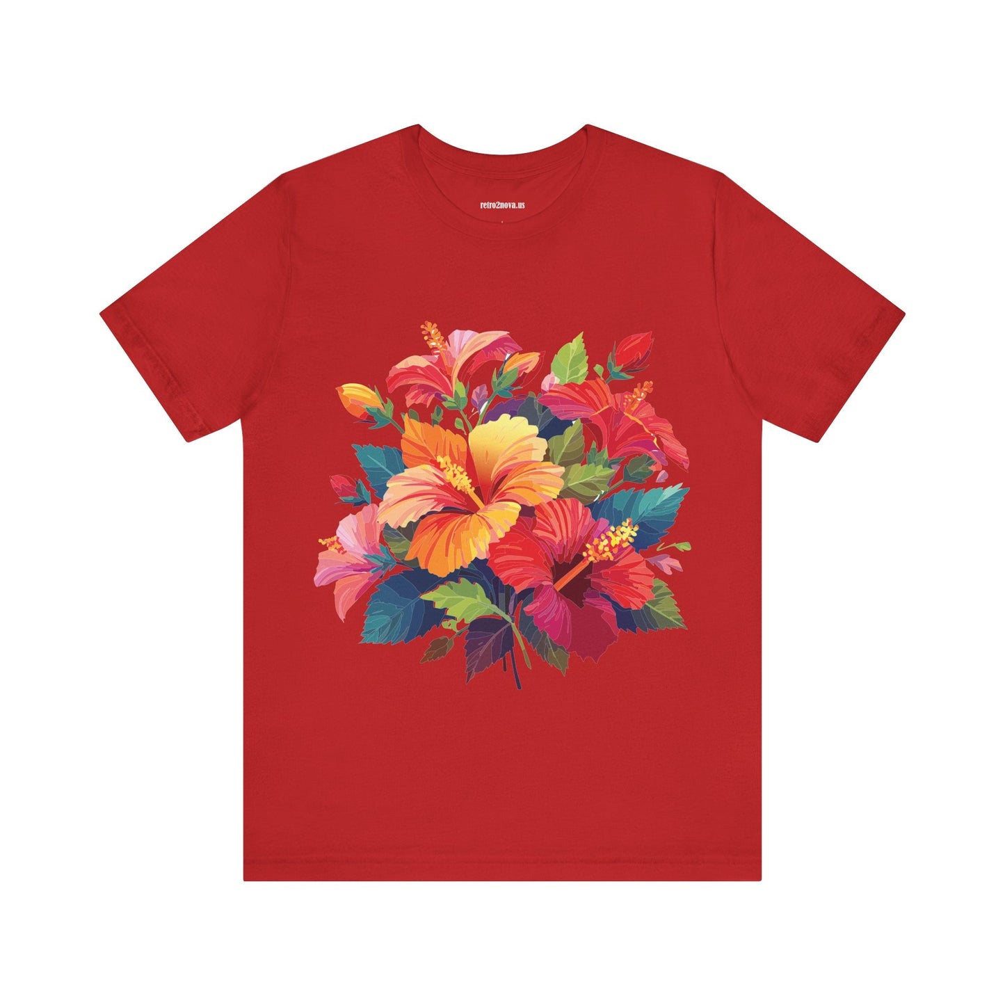 Retro2Nova Floral Shirt Unisex Jersey Short Sleeve Tee From Flowers Collection Bold Vibrant Design