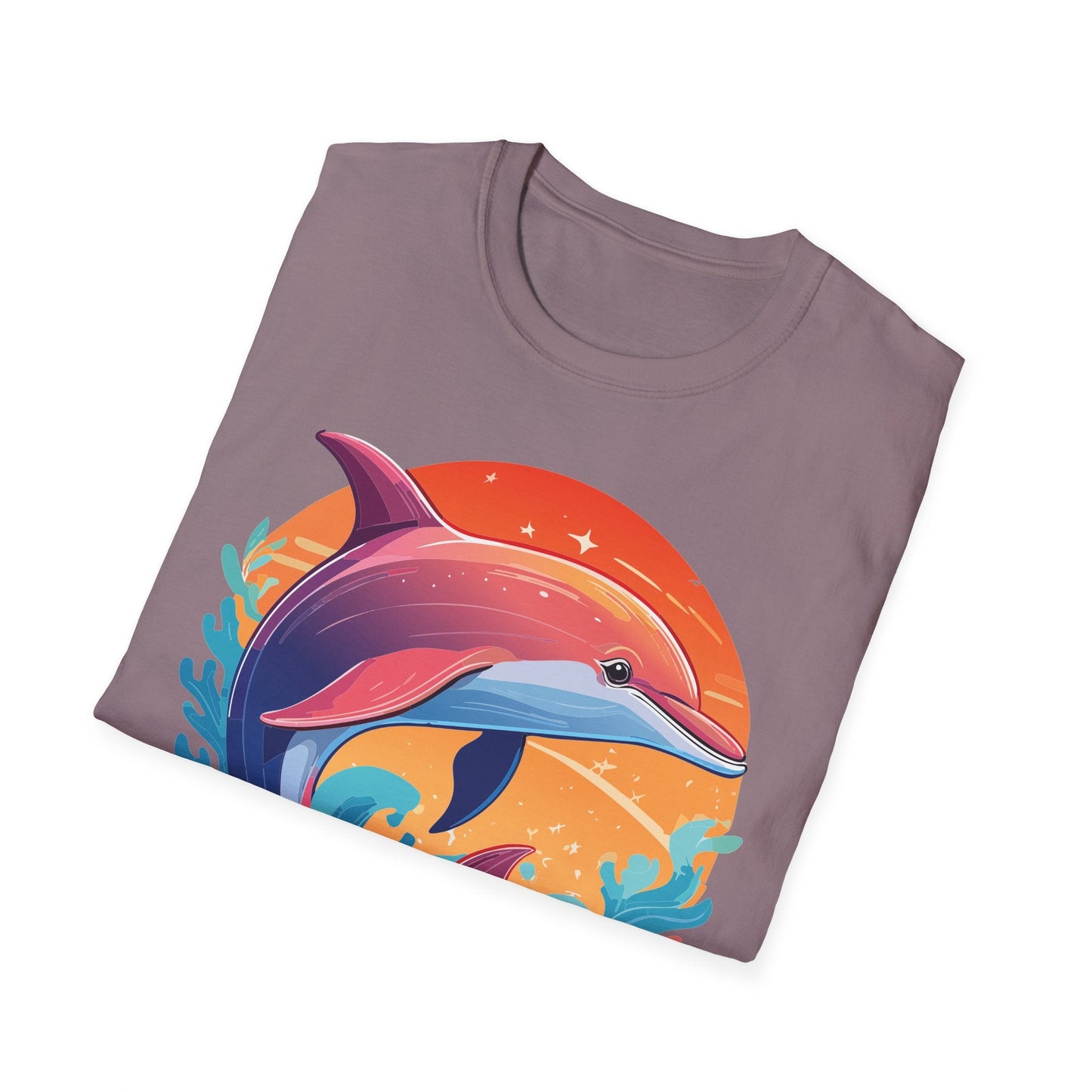 Dolphin Shirt Unisex Tee 100 Percent Ring Spun Cotton Softstyle Gildan 64000 Comfort Fit
