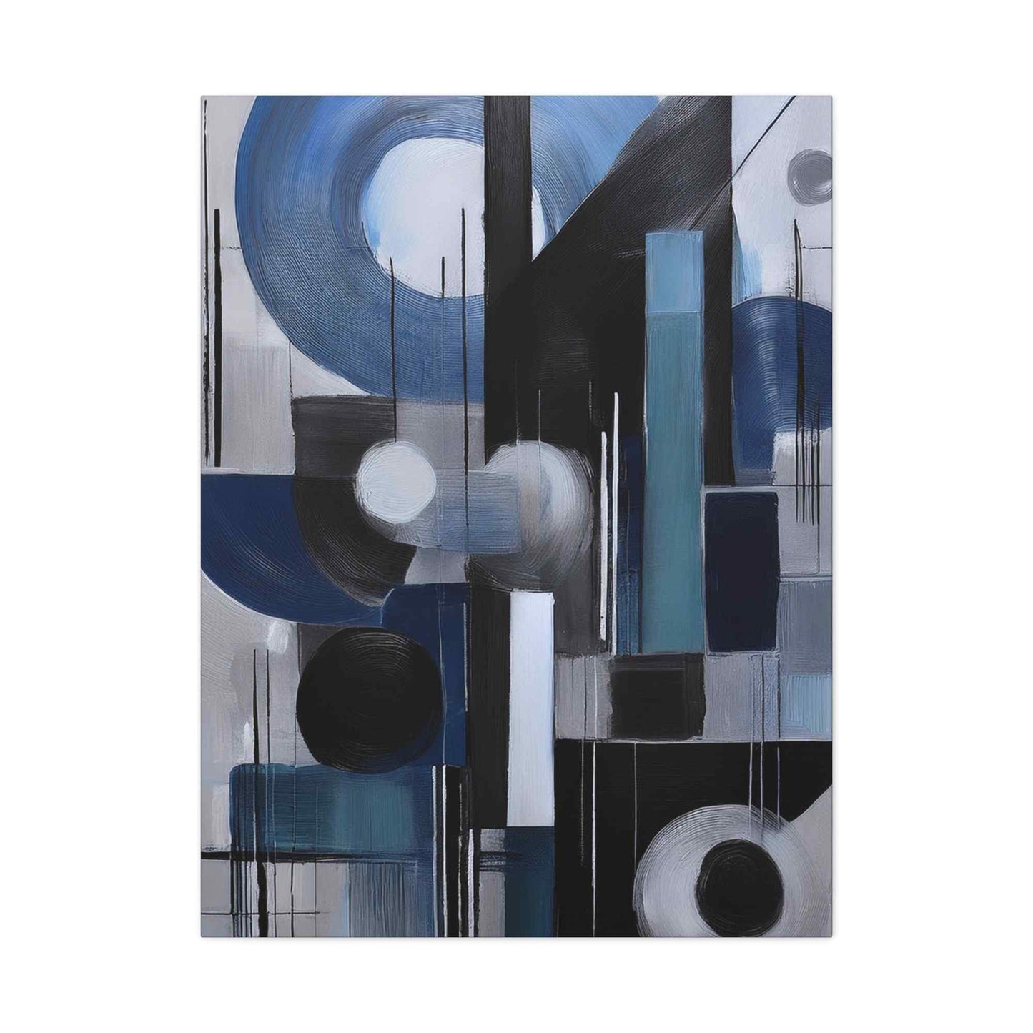Blue Abstract Painting Print Canvas 20x24,20x30,24x30, 24x32,24x36,30x40, 32x48,36x48,40x60 Pine-Wood Inner Frame ABS-28
