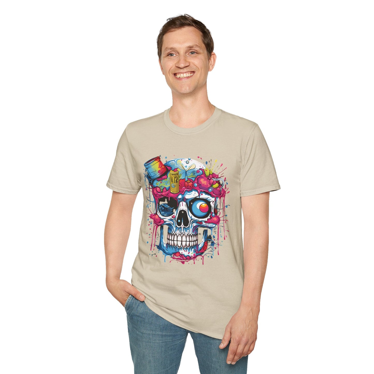 Skull Graphic Tee Shirt Unisex Skeleton Shirt Softstyle Cotton Comfort Everyday Wear Durable