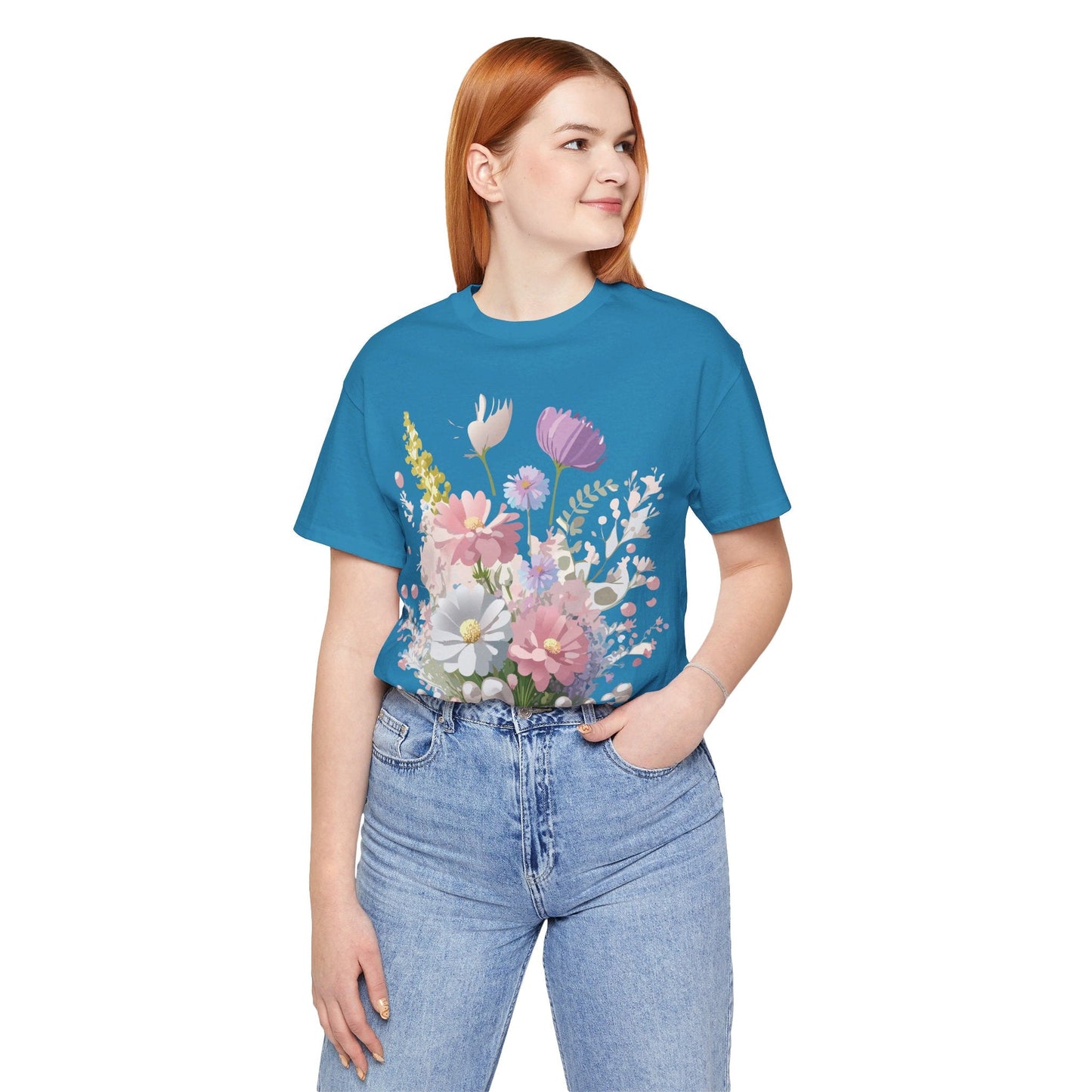 Adelpha Floral Graphic T Shirt Unisex Jersey Short Sleeve Art Design Vintage Inspired Premium