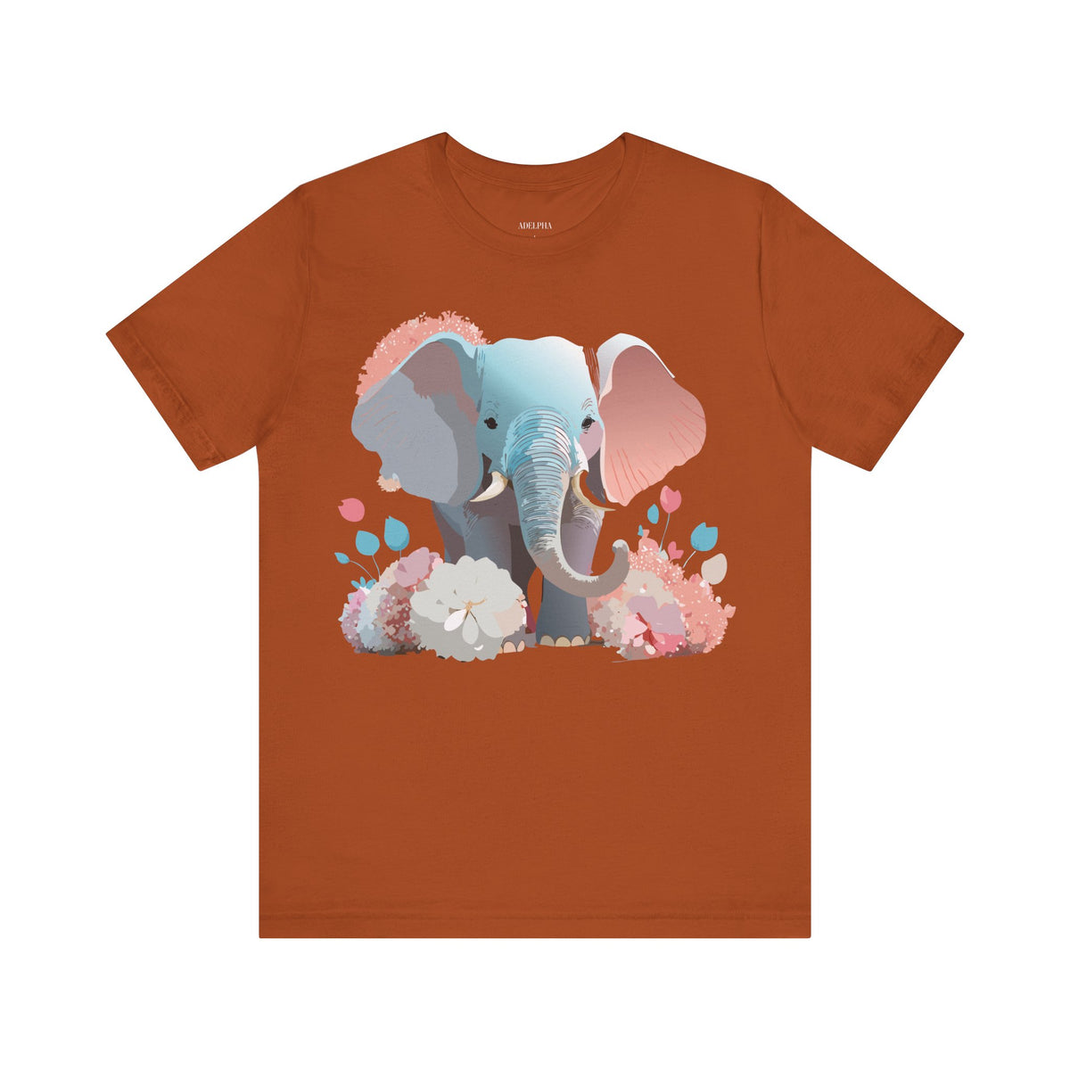 Elephant Graphic Unisex Cotton Bella+Canvas Tee with Art Animal Design d16