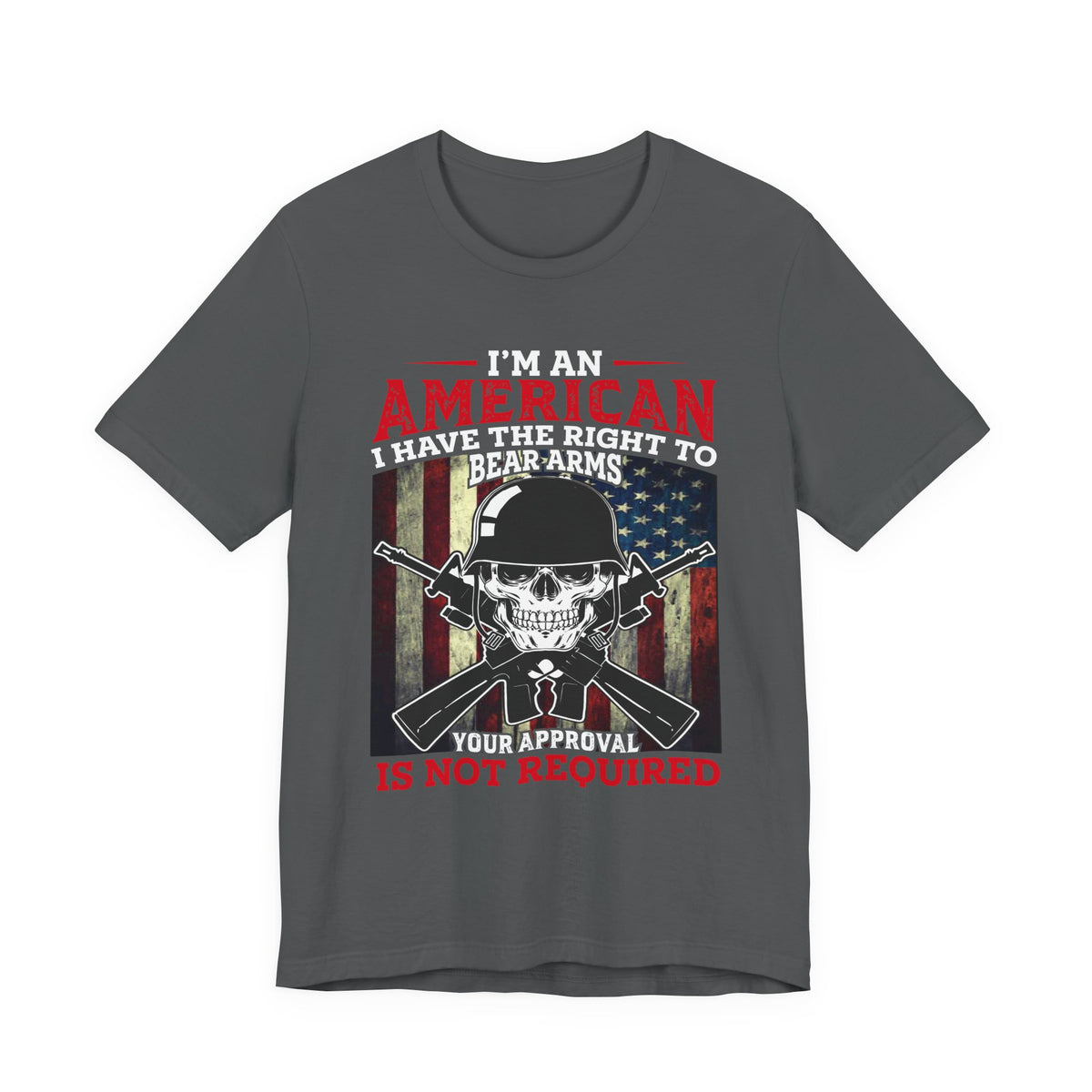 American Skull with Guns T-Shirt 2nd Amendment Flag Unisex Cotton Tee v29