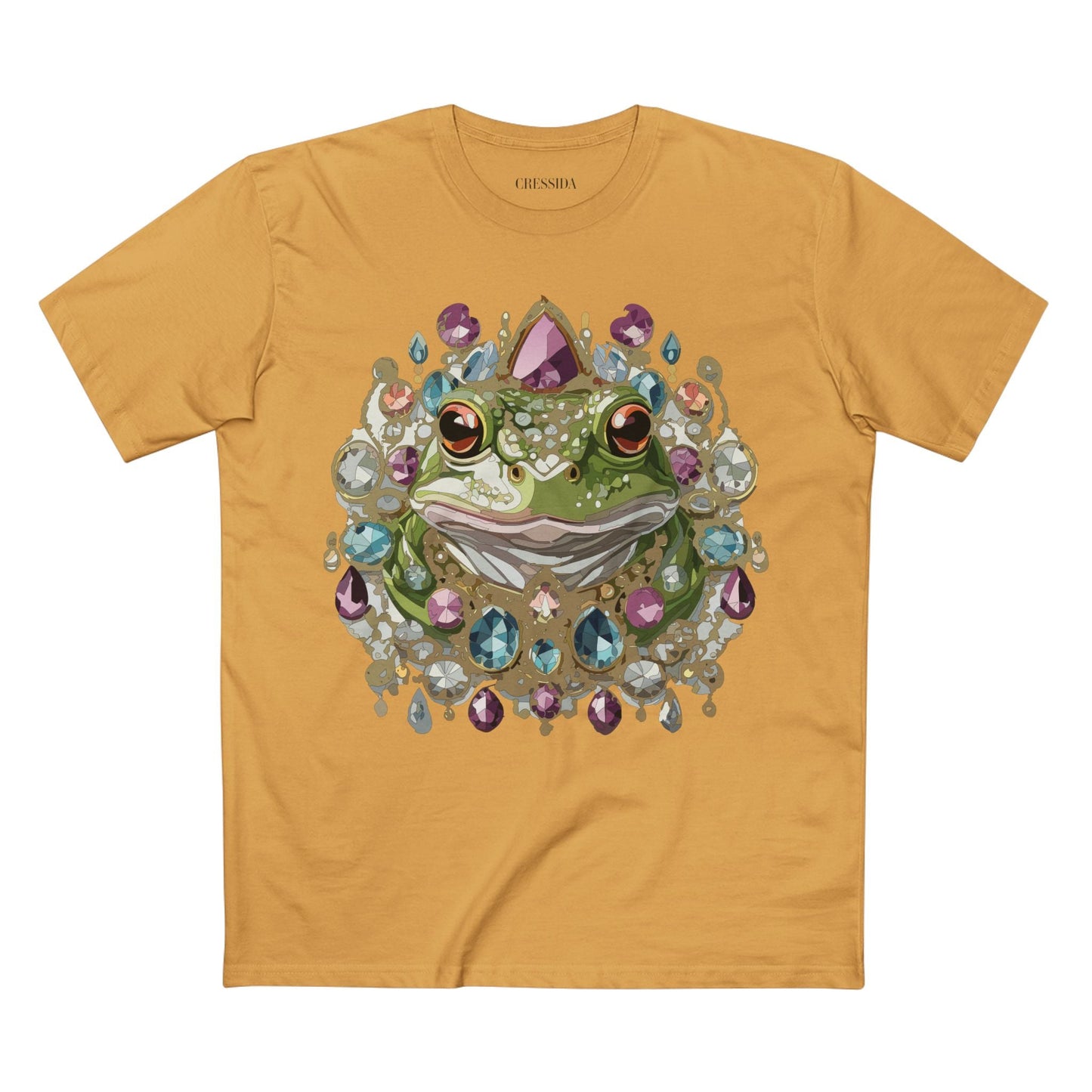 Frog Graphic Unisex 100 Cotton Tee With Unique Animal Golden Medallion Art Design 28