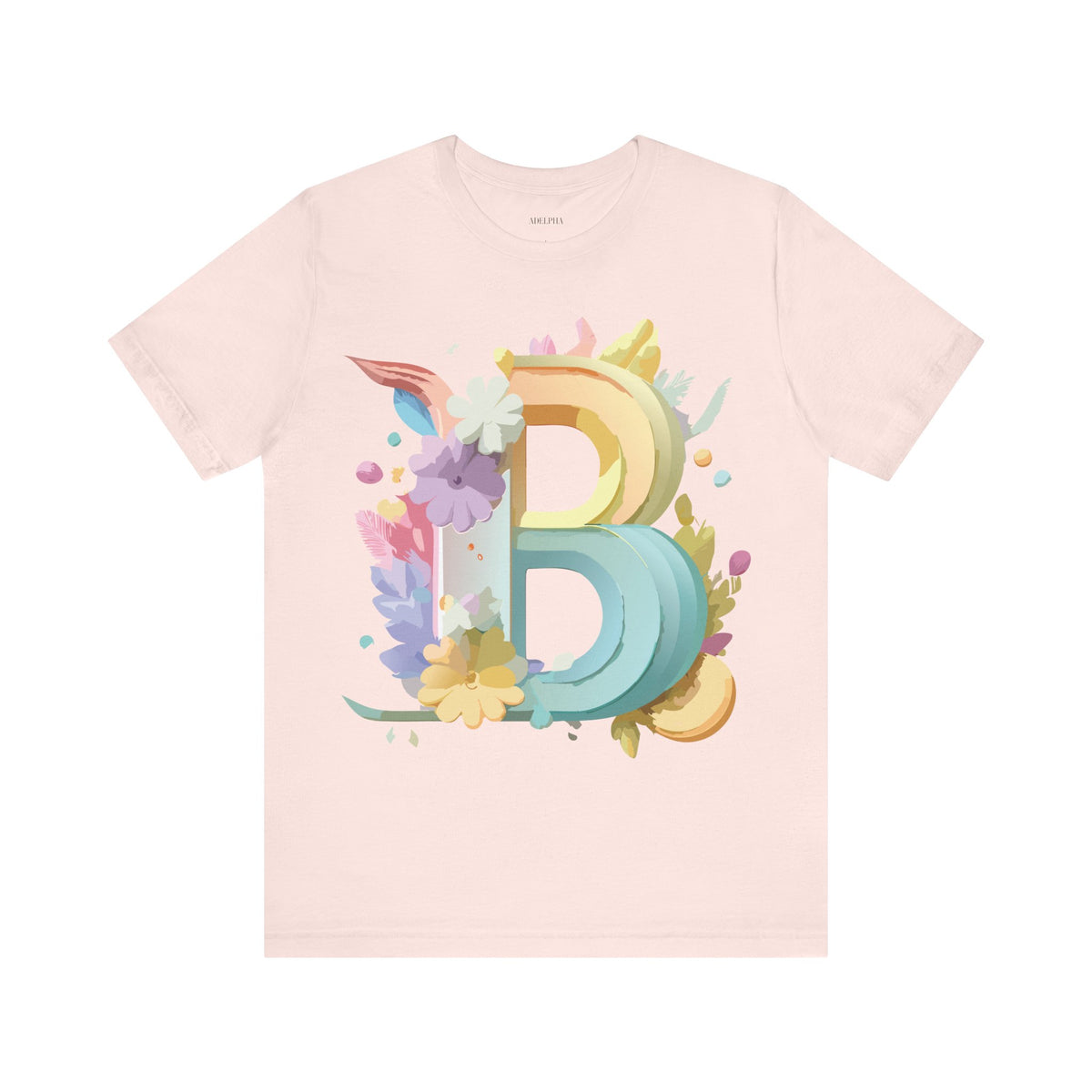 Letter B Graphic Unisex Cotton Bella+Canvas Tee with Art Letter Design
