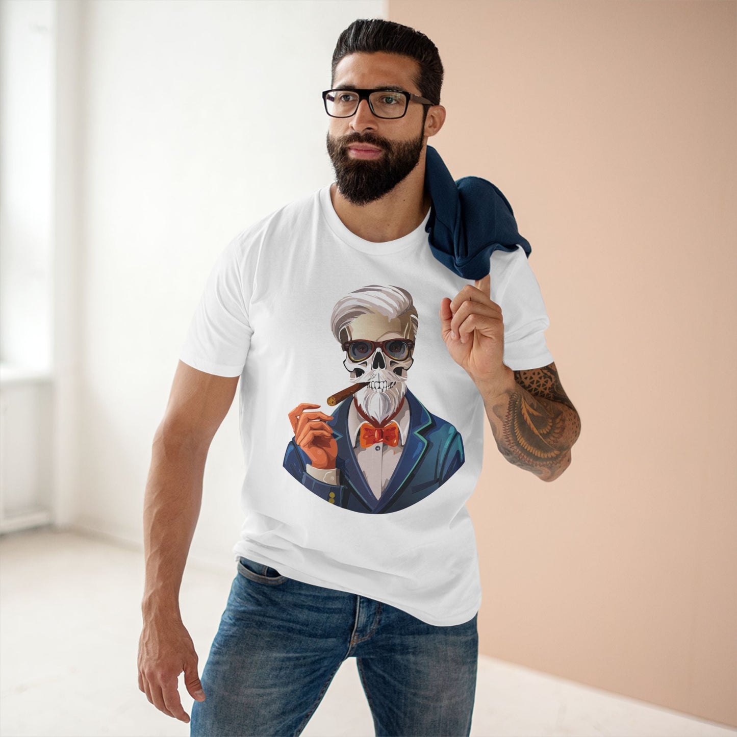 Unisex Skull Shirt Premium Cotton Tee With Original Skeleton Art Design From Retro2Nova Collection