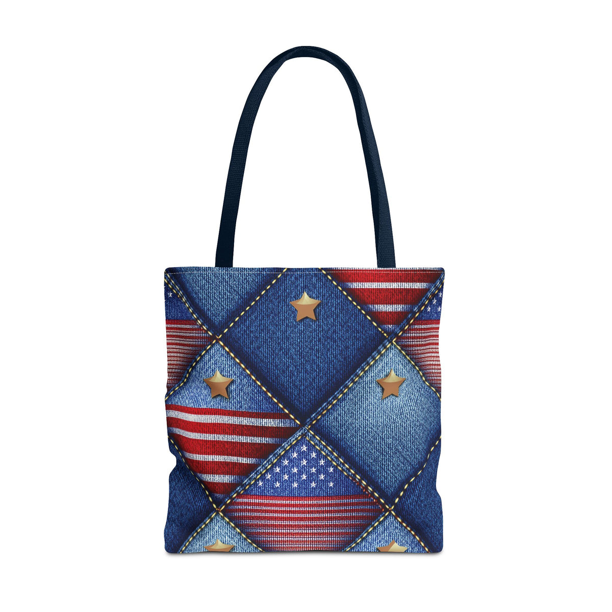 4th of July Graphic Denim Fabric Imitation Print Unisex Canvas Bag Poly Spun 3 Sizes Tote Bag 200-20