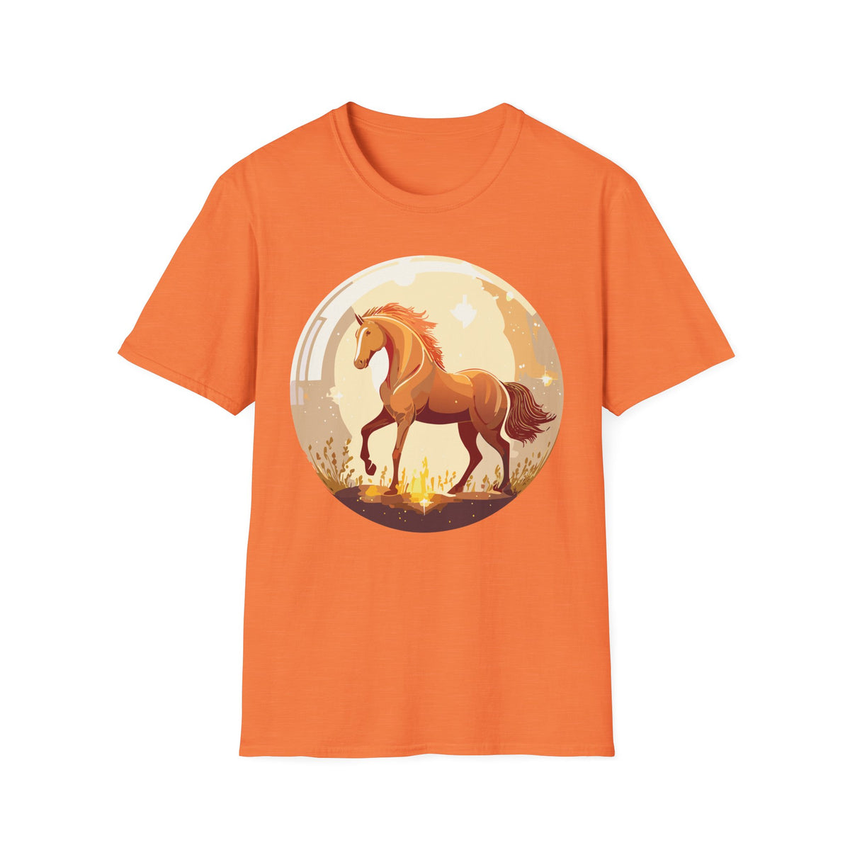 Sunset Chestnut Horse T-Shirt | Galloping Horse Graphic Tee