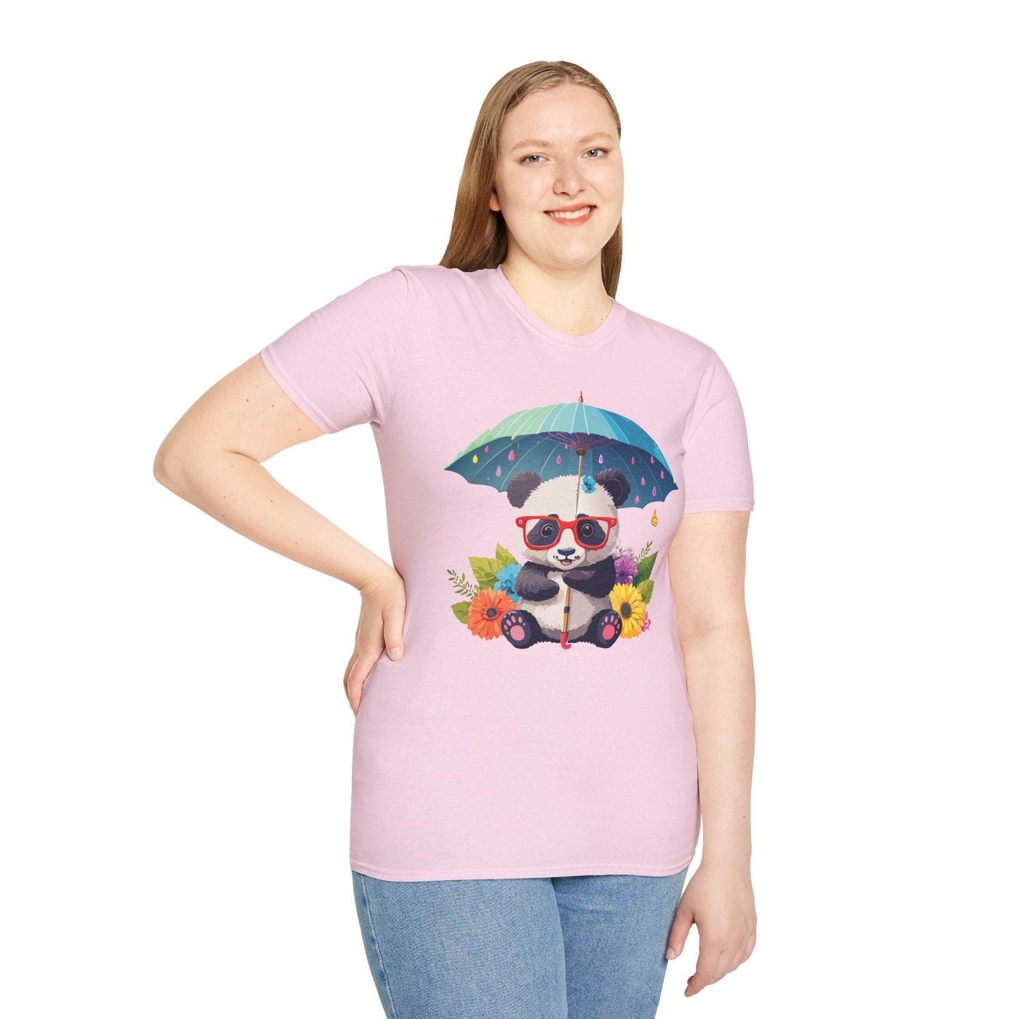 Panda Shirt Unisex Tee 100 Percent Ring Spun Cotton Softstyle Gildan 64000 Animal Print