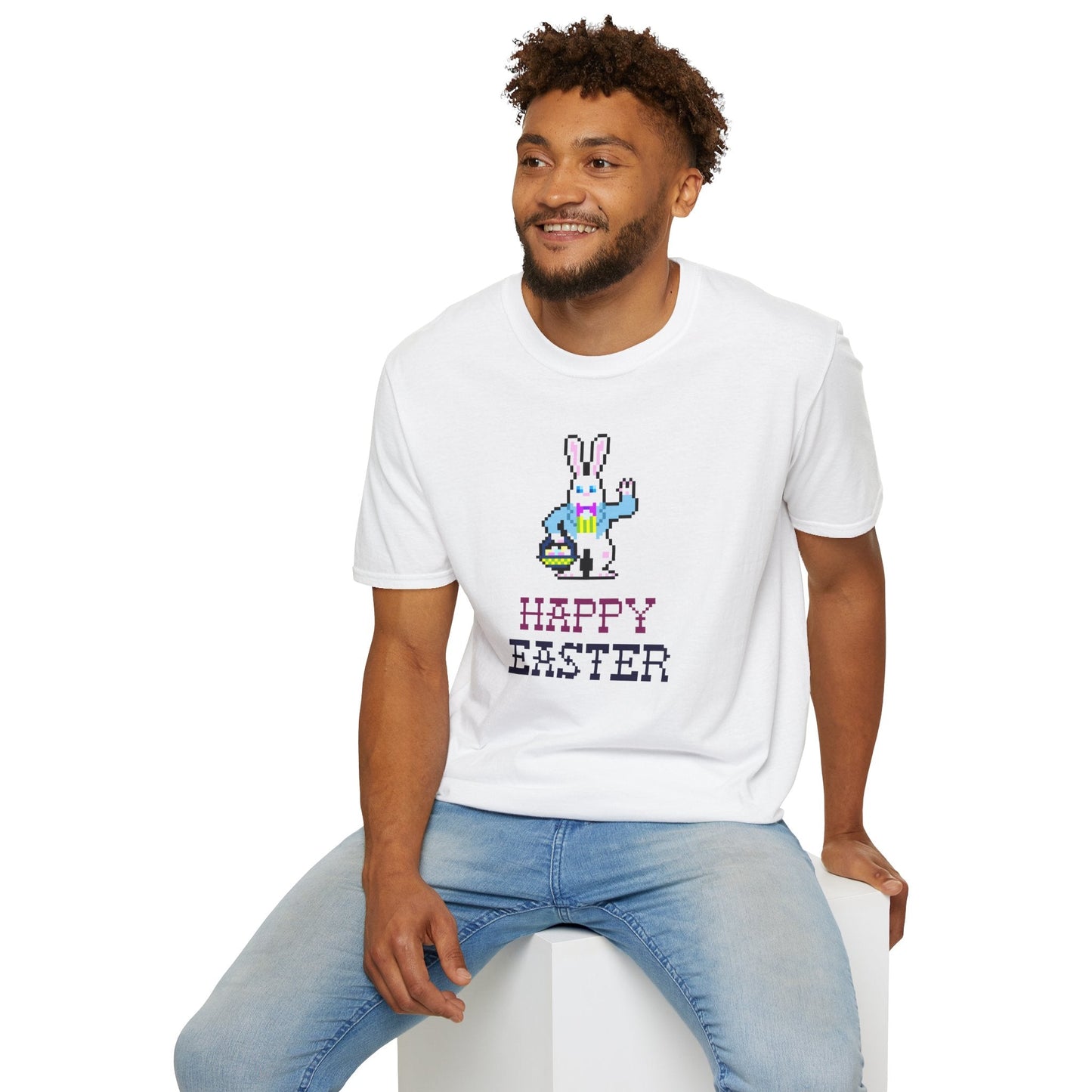 Funny Easter T Shirt With Signature And Prints Unisex Gildan Softstyle Cotton Tee Design