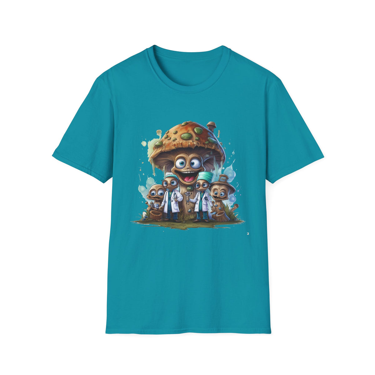 Funny Mashroom Cartoon  Graphic Tee Gildan Unisex 100 Cotton Tee Shirt c17