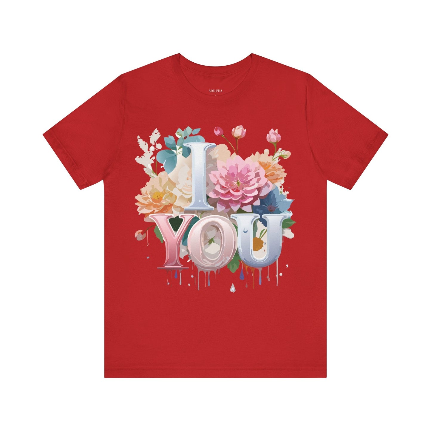 Valentine Day Graphic Unisex 100 Cotton Vintage Artwork with Love and Flower Design Tee 1