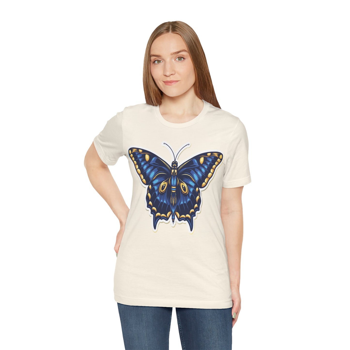 Cotton Tee Shirt with Butterfly Prints