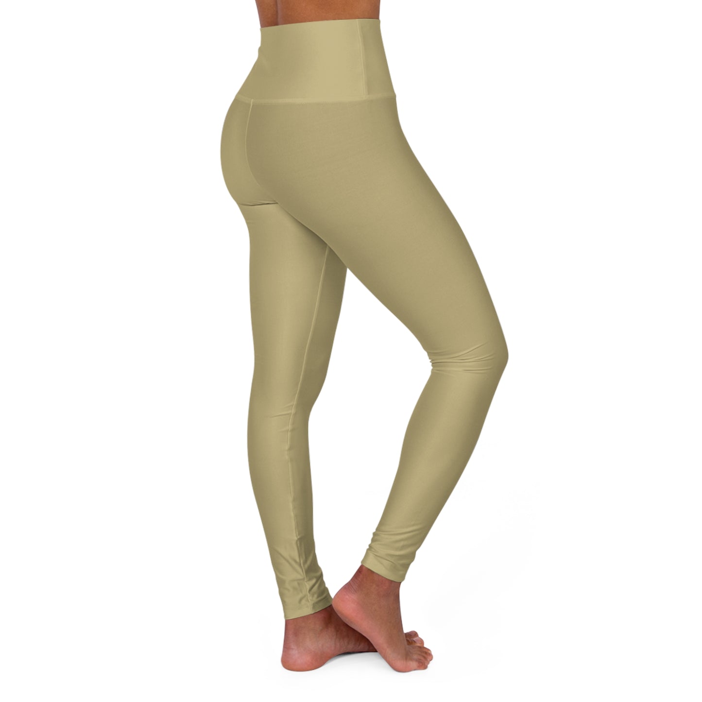 Light Sand Khaki Color High-Waist Yoga Leggings Women's Seamless Poly-Span Stretchy Pants XS-2XL