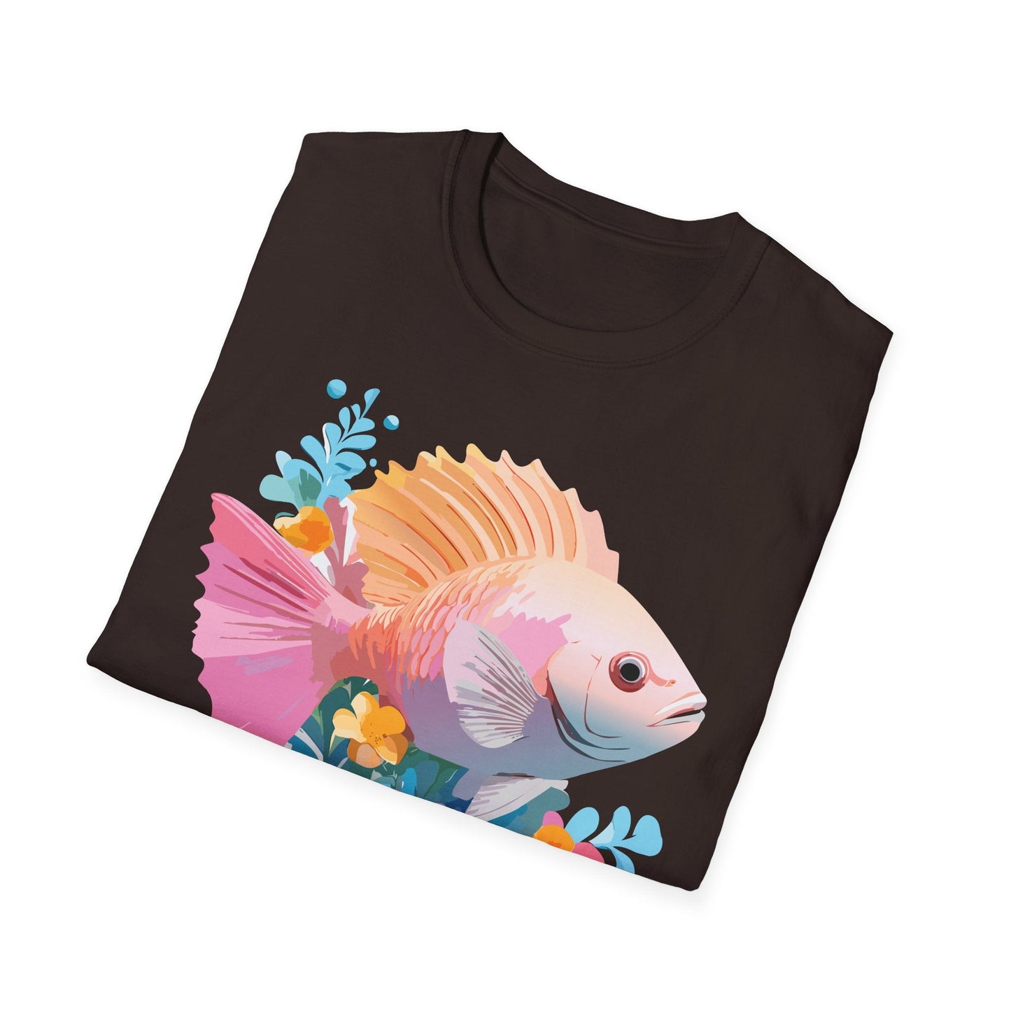 Fish Art Design Graphic Tee Shirt Unisex Softstyle Cotton Short Sleeve Comfort Fit Everyday Wear