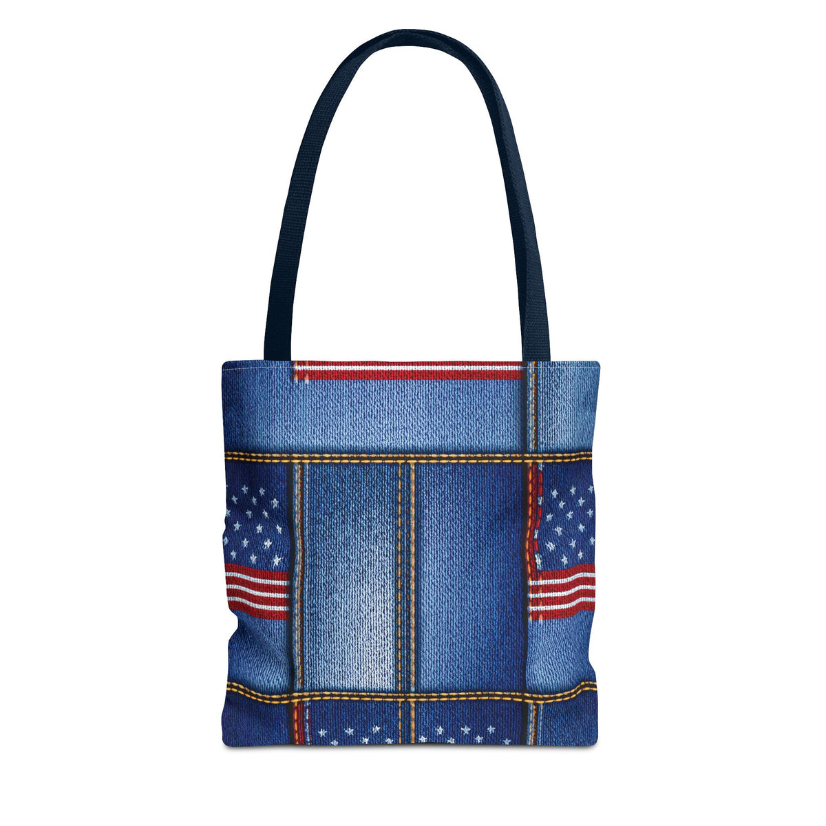 4th of July Graphic Denim Fabric Imitation Print Unisex Canvas Bag Poly Spun 3 Sizes Tote Bag 200-17