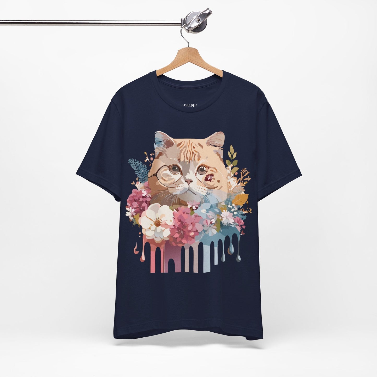 Cat Graphic Tee Unisex Short Sleeve Vintage Inspired Art Design Adelpha