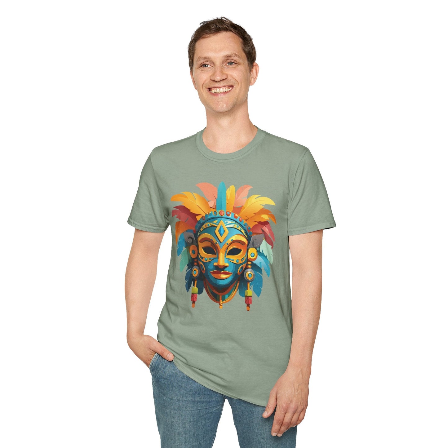 Mask Tee Shirt Unisex Graphic Design Short Sleeve Tee Gildan Softstyle 64000 Ring Spun Cotton