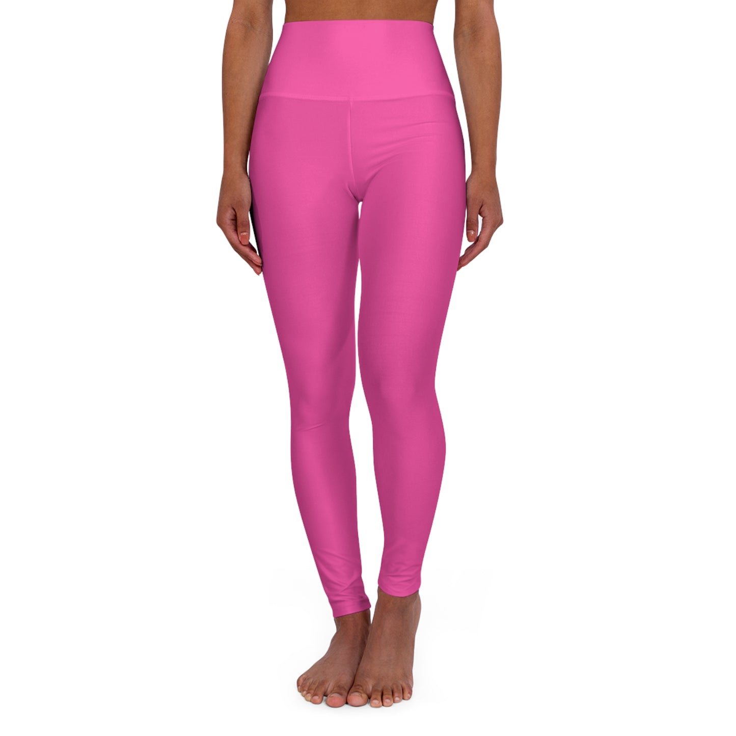 High-Waist Deep Pink Yoga Leggings Women's Seamless Poly-Span Stretch Hot Pink Workout Everyday Activewear