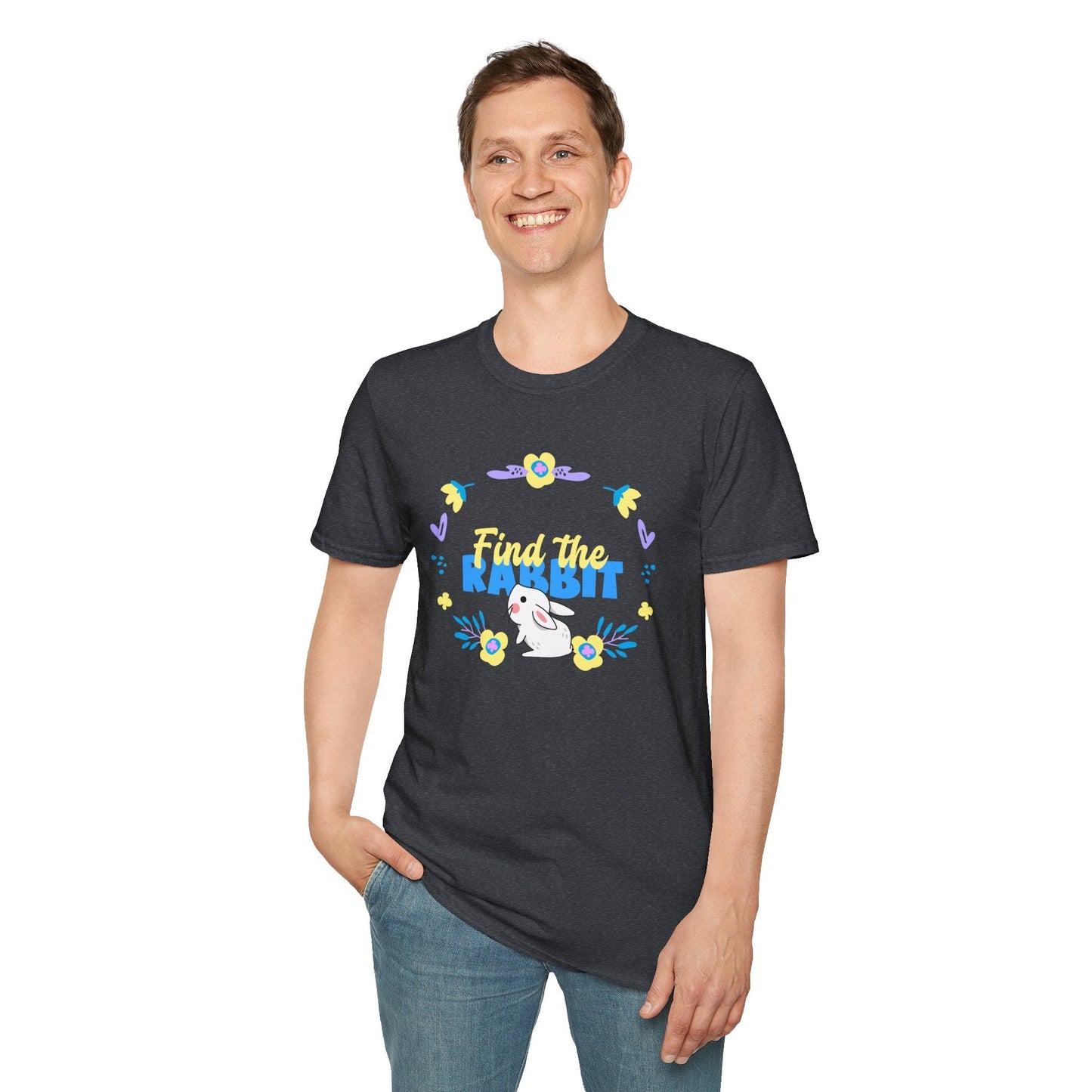Easter Bunny T Shirt Unisex Gildan Softstyle 64000 Breathable Cotton Easter Design