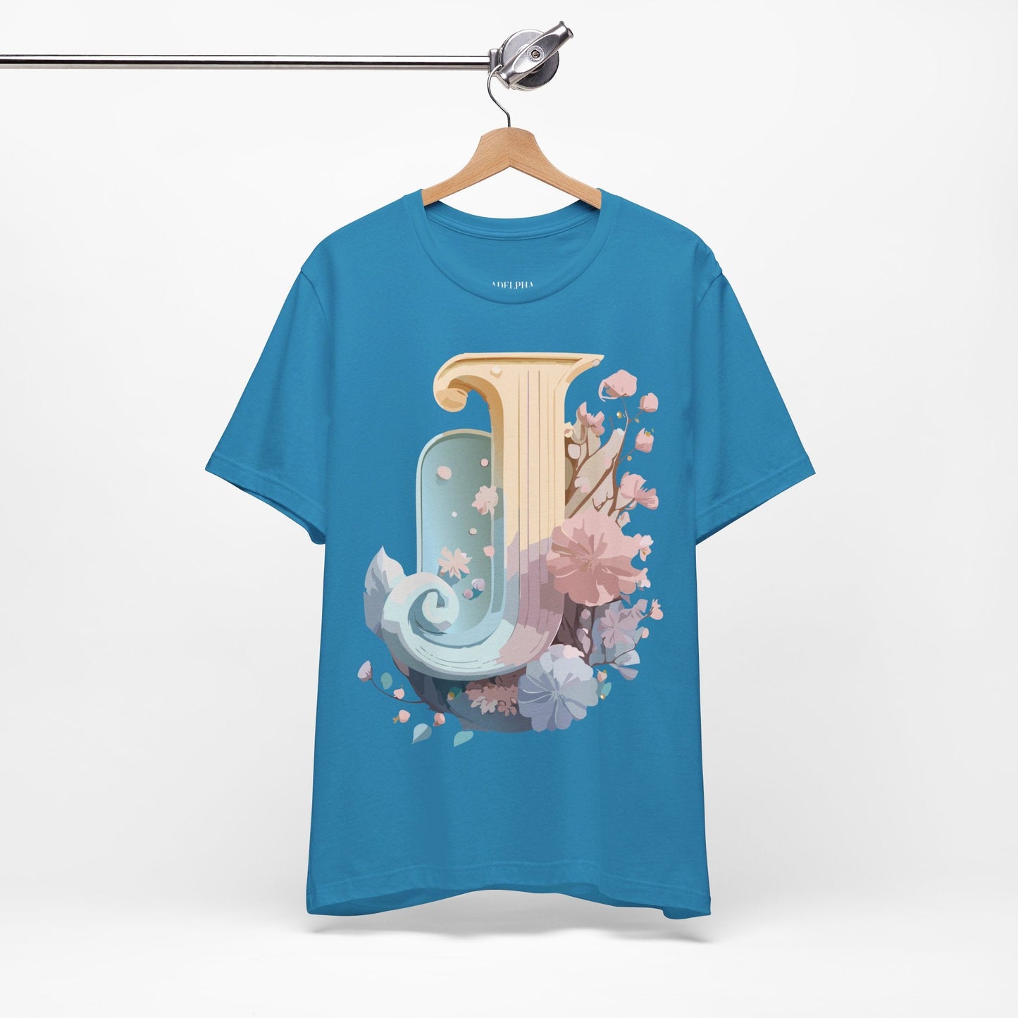 Adelpha Letter J Shirt Unisex Graphic Tee Vintage Inspired Art Design Short Sleeve