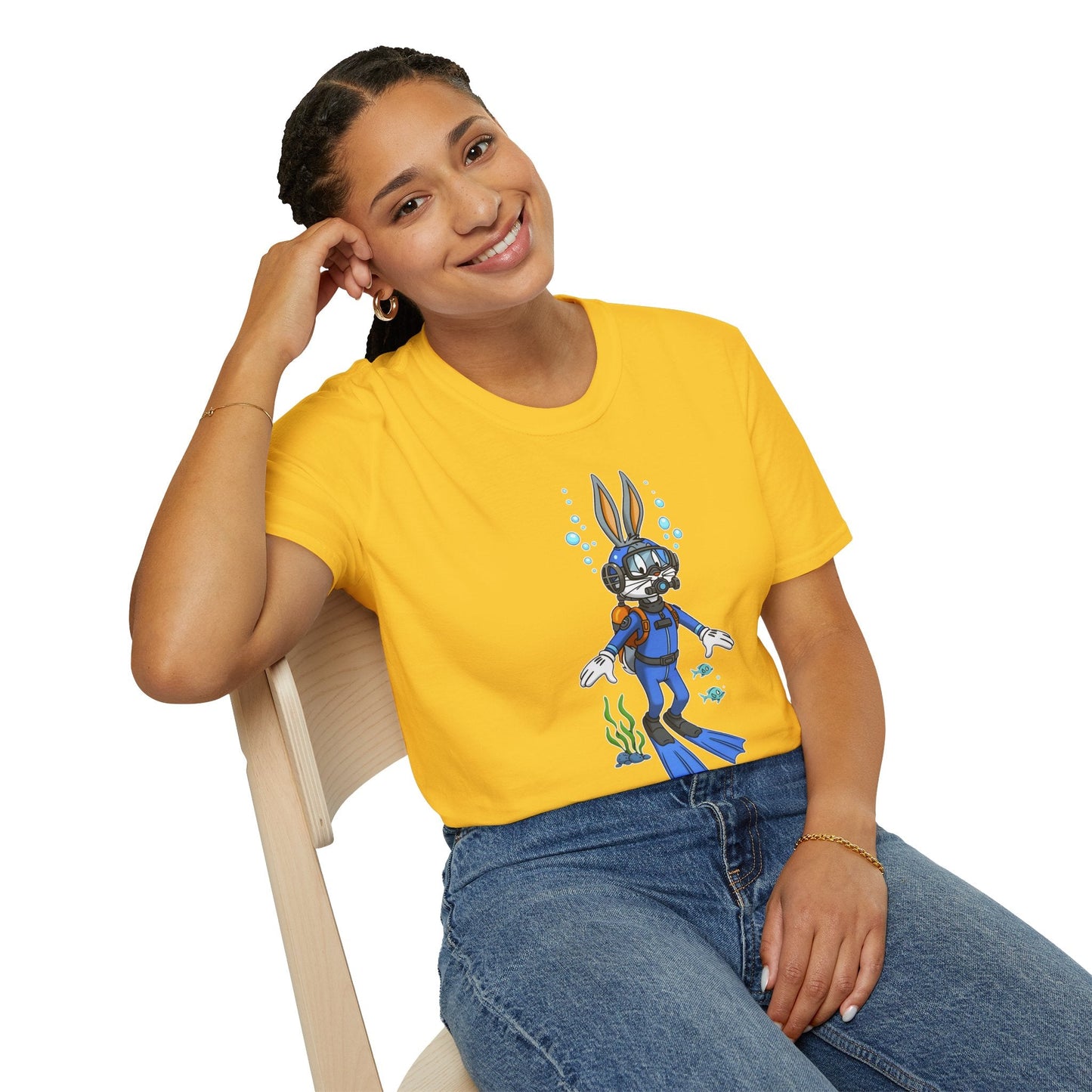Bugs Bunny T Shirt Unisex Short Sleeve Cartoon Tee Gildan Softstyle 64000 Cotton