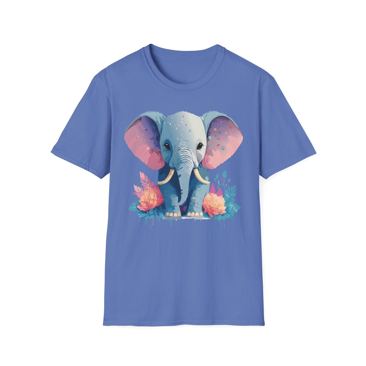 Elephant T Shirt For Adults Unisex Gildan Softstyle 64000 100 Percent Ring Spun Cotton Tee