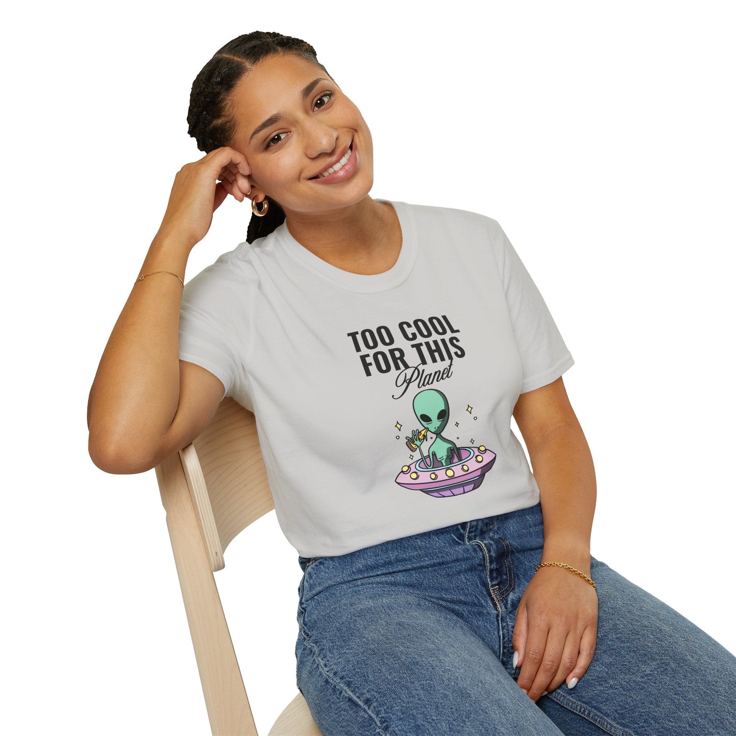 Alien UFO TShirt  Too Cool For This Planet Graphic Tee