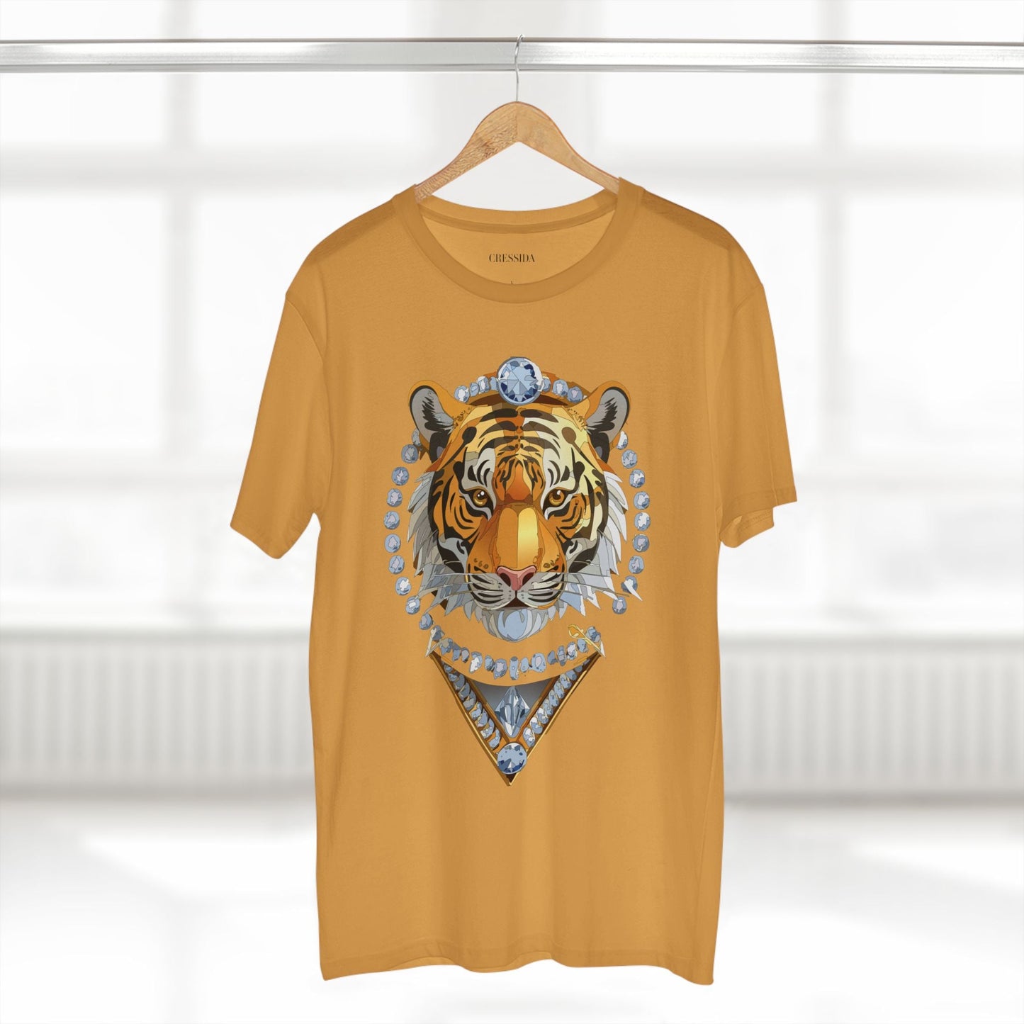 Tiger Graphic Unisex 100 Cotton Tee With Unique Animal Golden Medallion Art Design 5