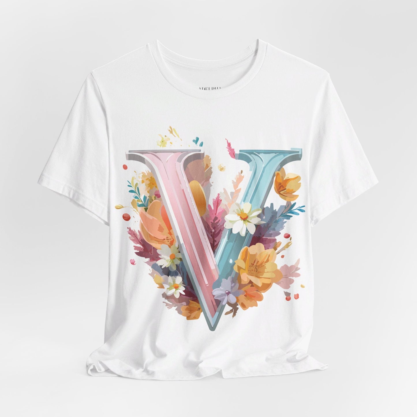 Letter V Graphic Tee Unisex Jersey Short Sleeve Art Design  Vintage Inspired