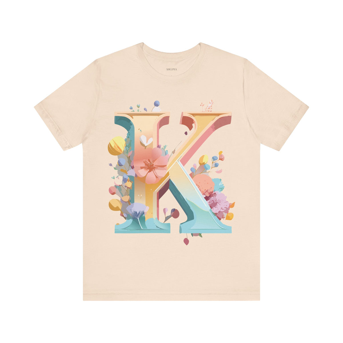 Letter K Graphic Unisex Cotton Bella+Canvas Tee with Art Letter Design