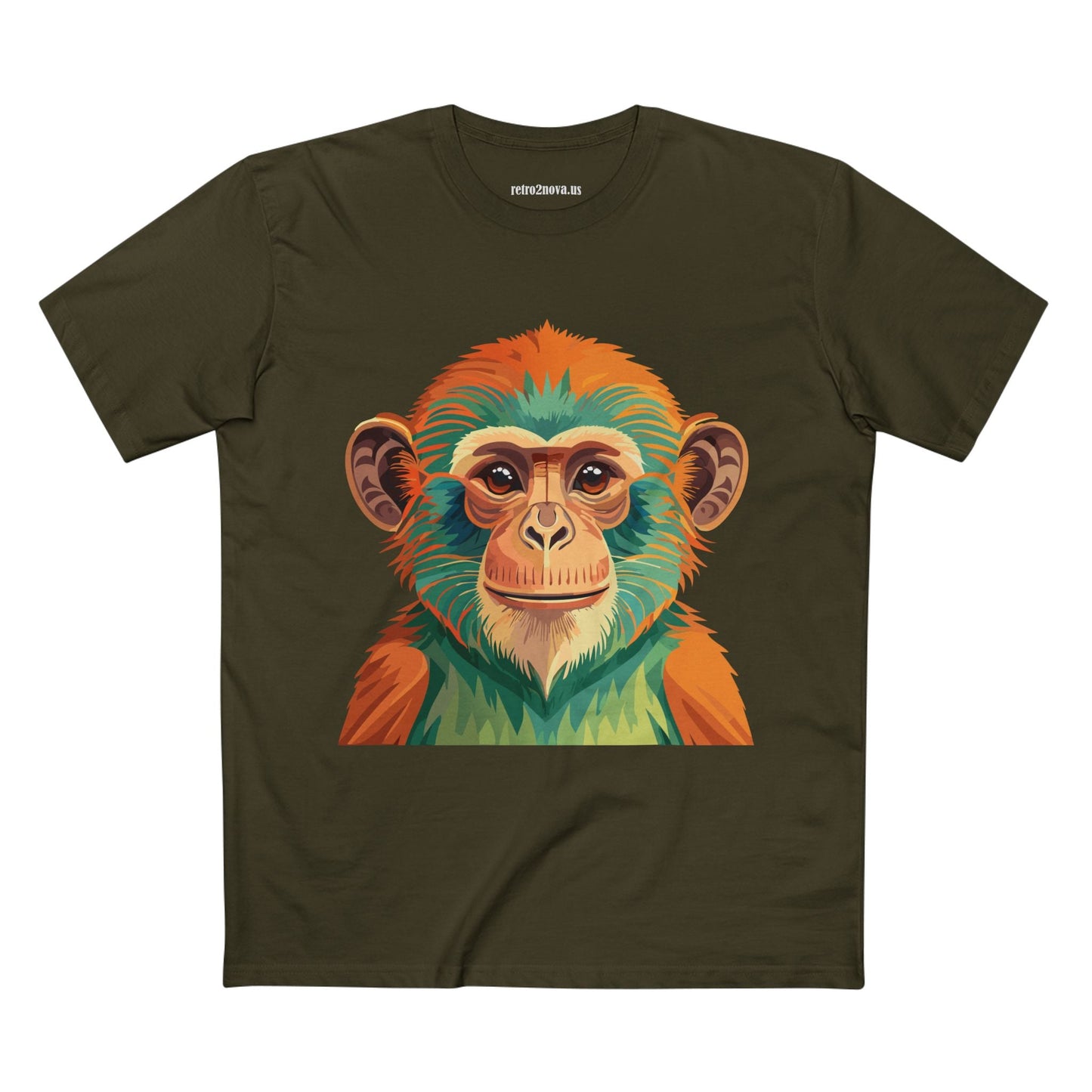 Retro2Nova Monkey Shirt Unisex Premium Cotton Staple Tee With Original Art Design From Our Art Collection