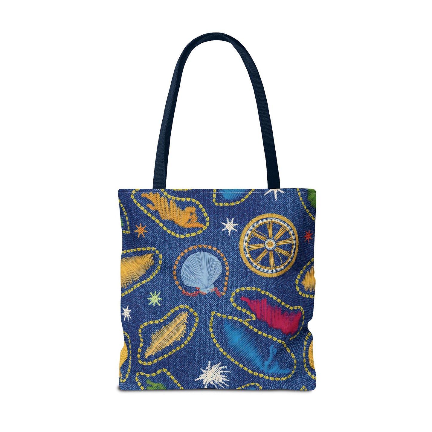 Denim Fabric Imitation Print Unisex Canvas Bag Poly Spun 3 Sizes Tote Bag 182