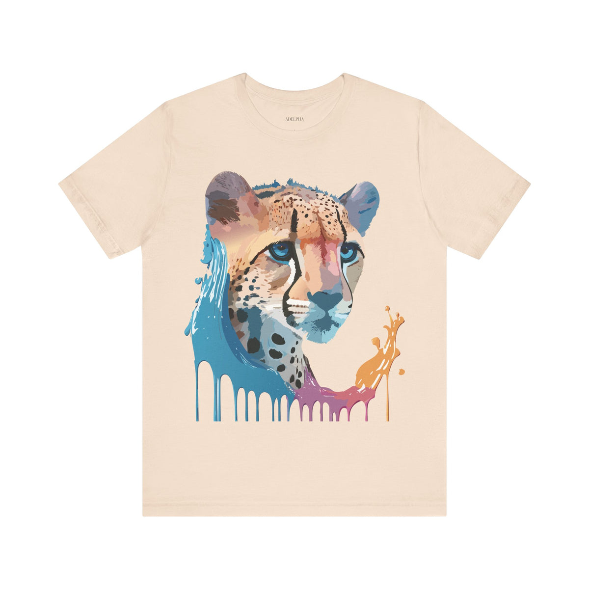 Cheetah Graphic Unisex Cotton Bella+Canvas Tee with Art Animal Design e3
